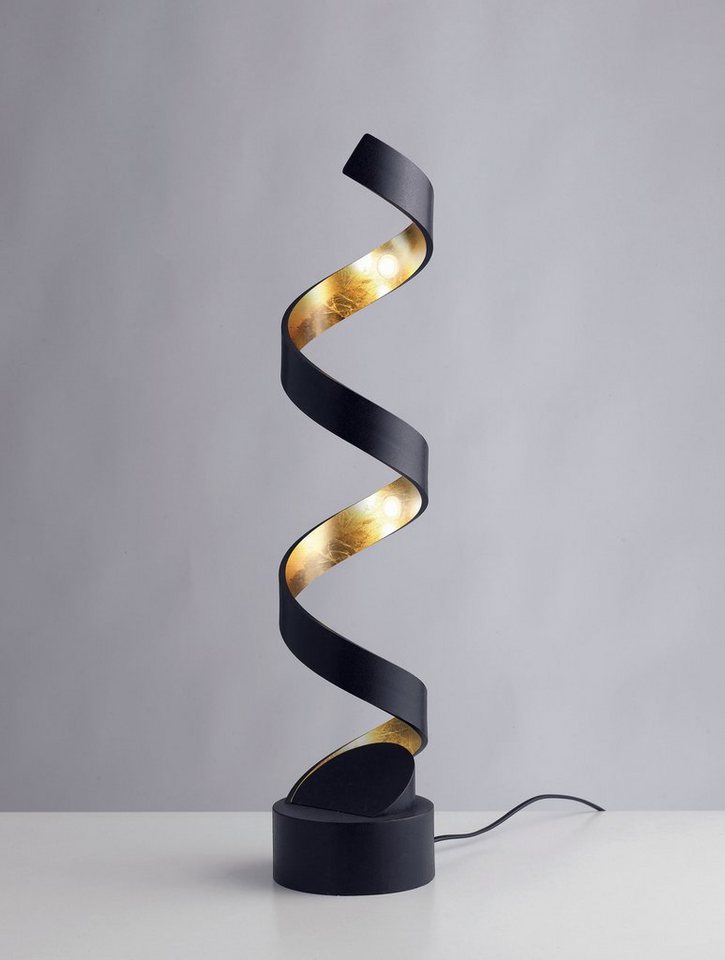 LUCE Design LED Tischleuchte HELIX, LED fest integriert, Warmweiß,  Blattgold-Effekt