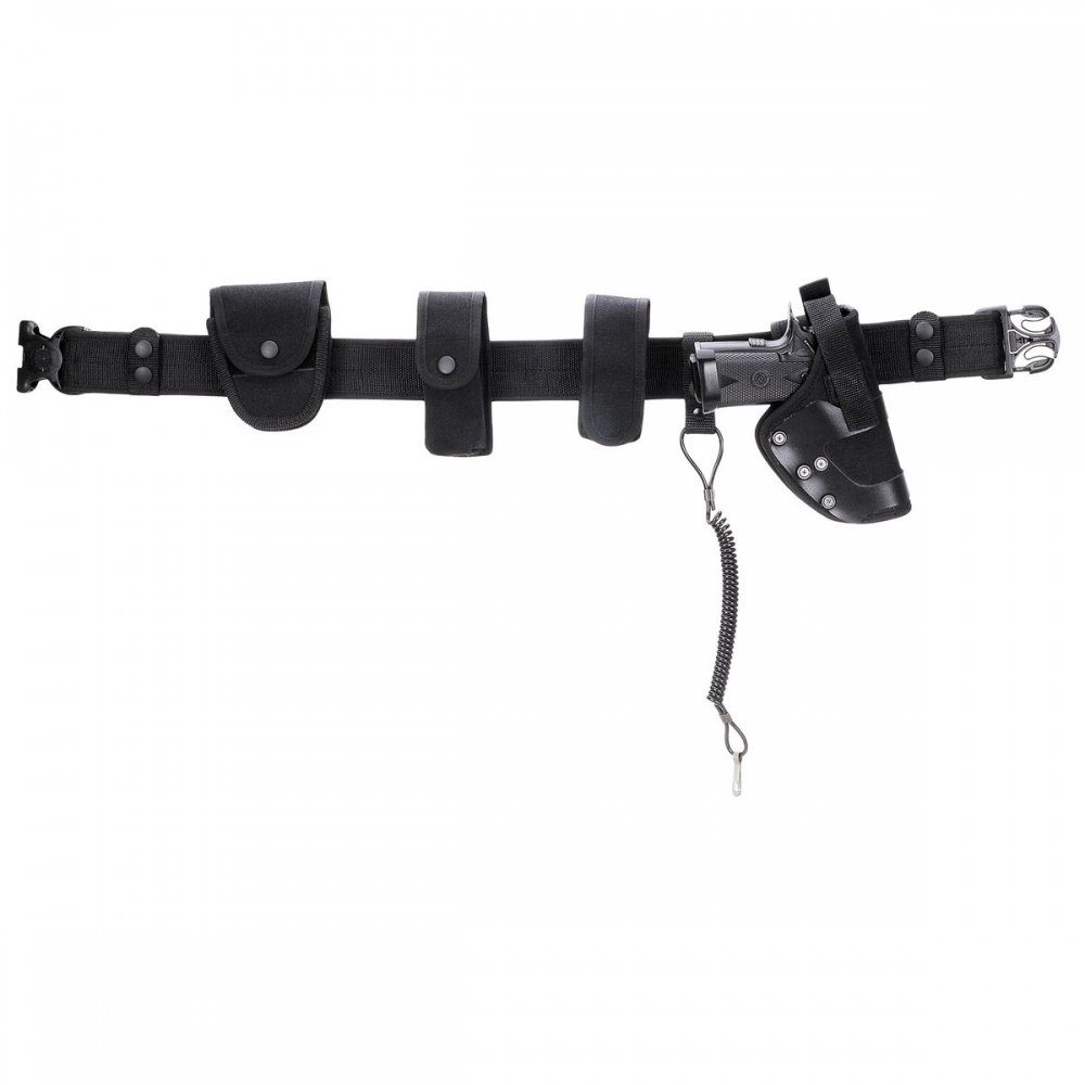 MFH Koppelgürtel Koppel, Security, schwarz, 8-teilig, PP-Einlage (Set, 8-St)