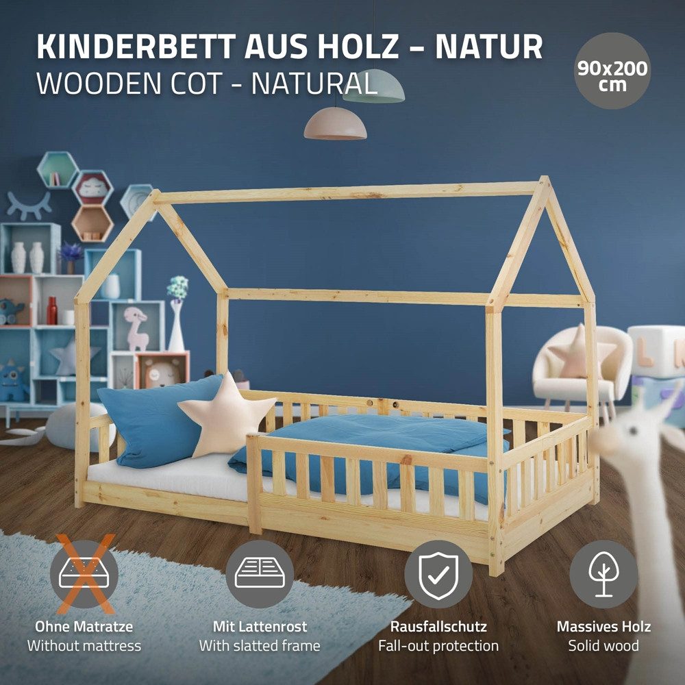 ML-DESIGN Spielbett Hausbett Kinderbett inkl. Lattenrost günstig online kaufen