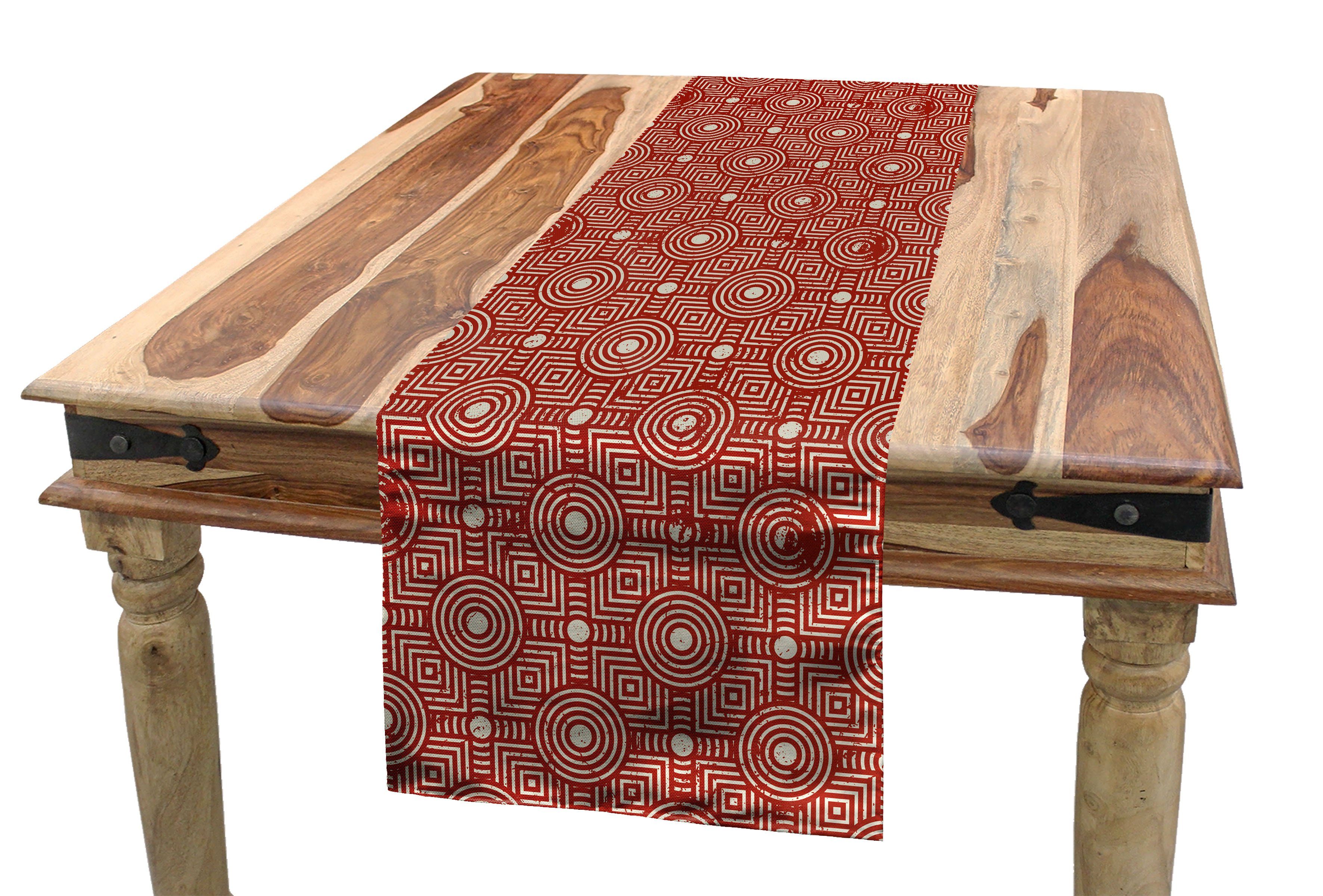 Abakuhaus Tischläufer Esszimmer Küche Rechteckiger Dekorativer Tischläufer, Geometrisch Grunge Monochrome Shapes