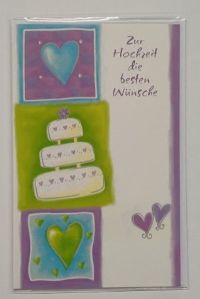 LYSCO Grußkarten 10 Glückwunschkarten Glückwunsch Hochzeit + DIN A6 Umschlag, Ehe Karte Geschenk Vermählung Feier, 4seitig - klappbar