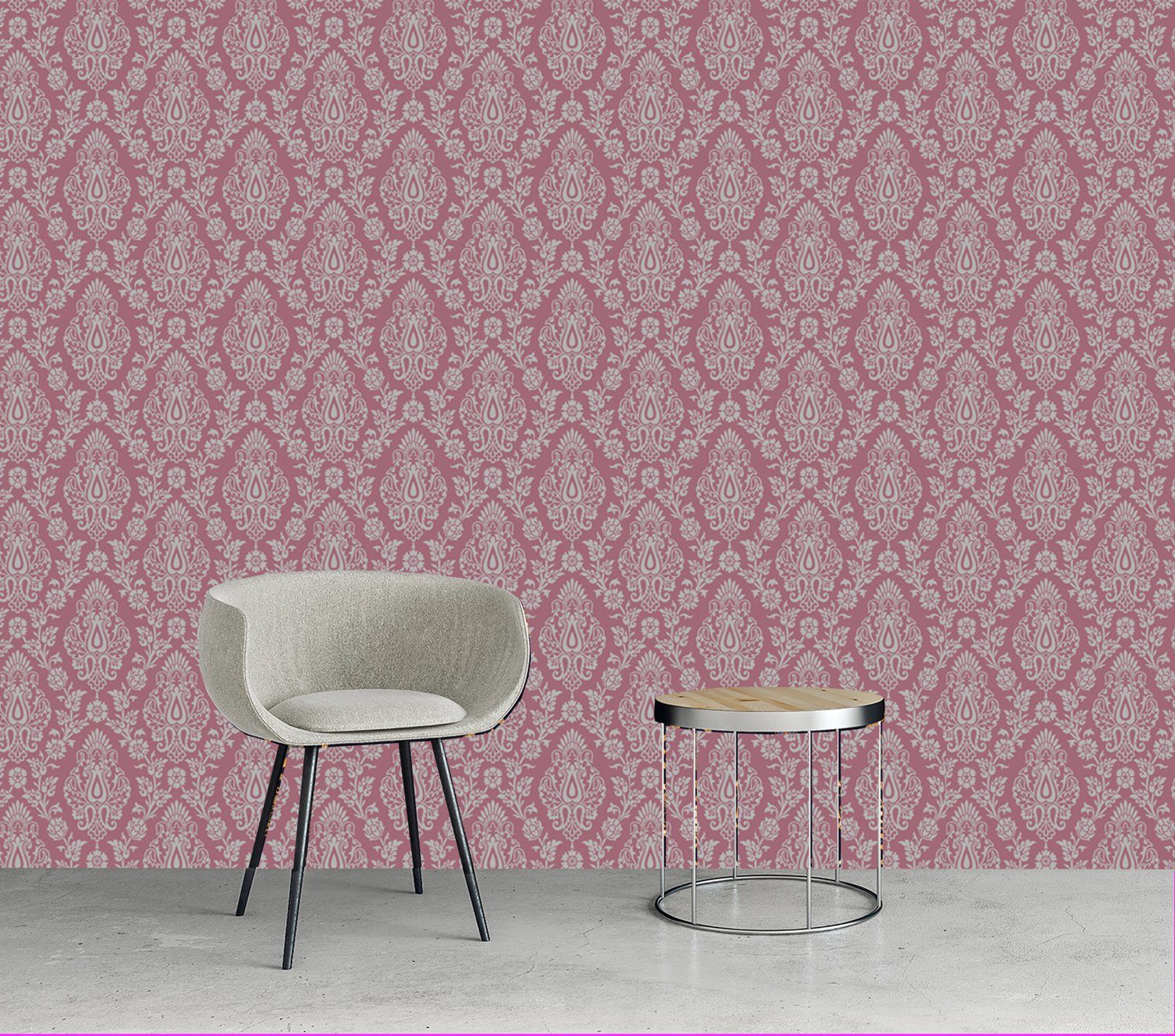 queence Vinyltapete Michele, glatt, Antikoptik, Barock, Kunst, bedruckt, 90x250cm, selbstklebend, kinderleichte Anbringung, Sticker