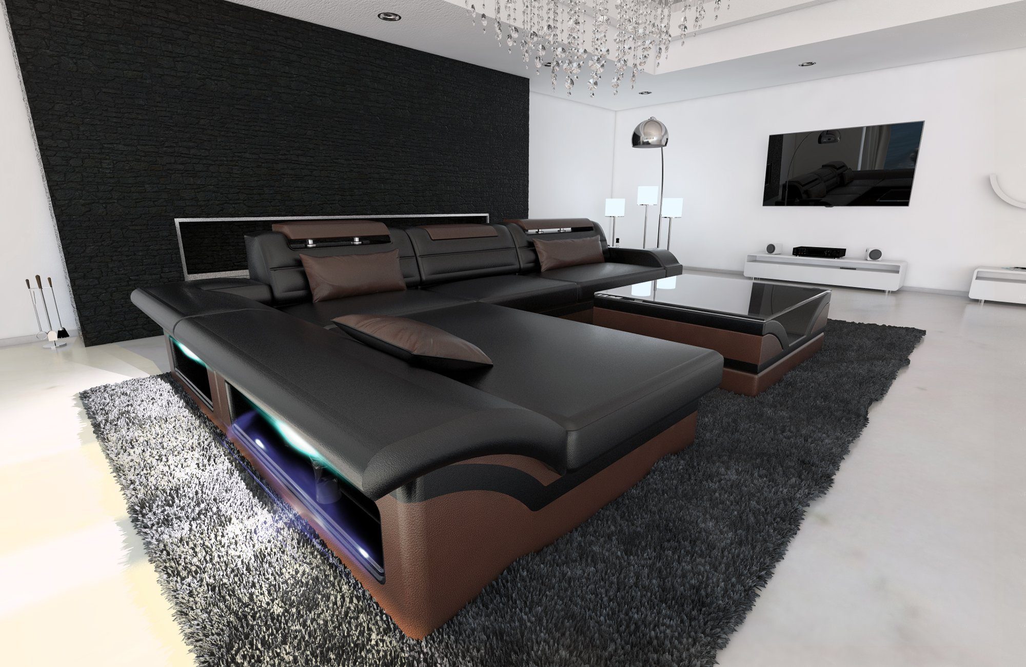 Sofa Dreams Ecksofa Couch Leder Sofa günstig online kaufen