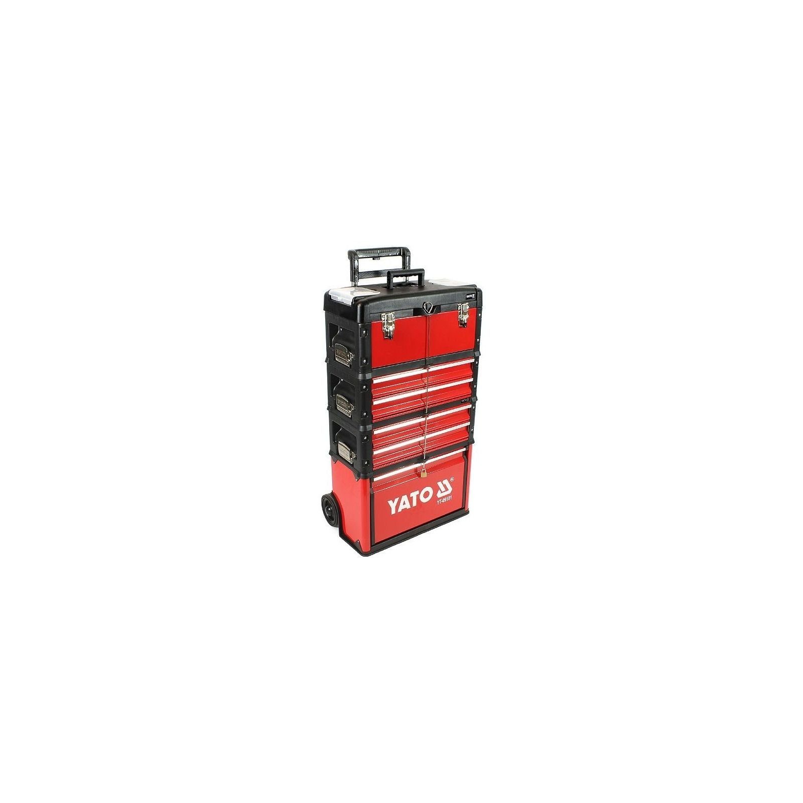 Yato Werkzeugkoffer Werkzeug-Trolley mit 4 Modulen YT-09101 + YT-09107