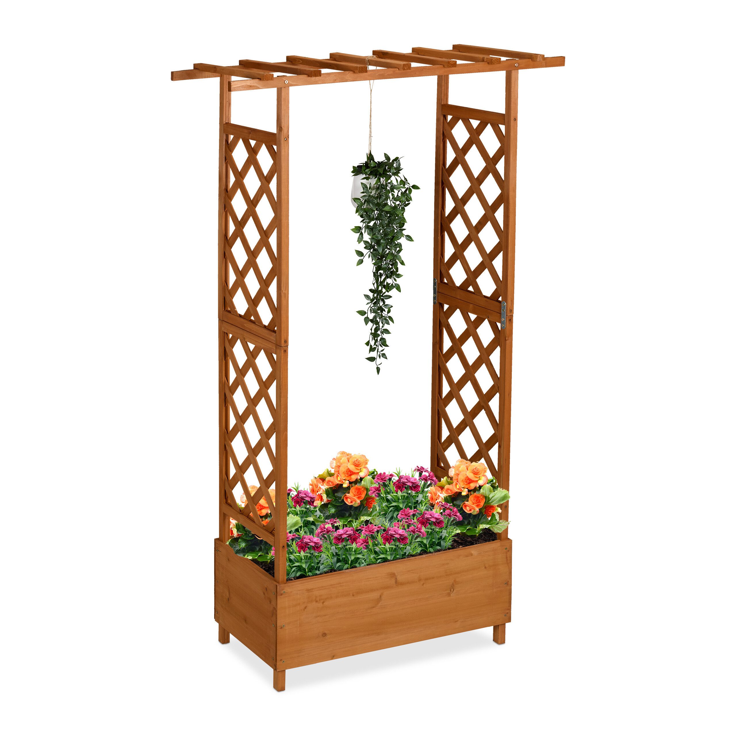 relaxdays Pflanzkübel Blumenkasten mit Rankgitter & günstig online kaufen