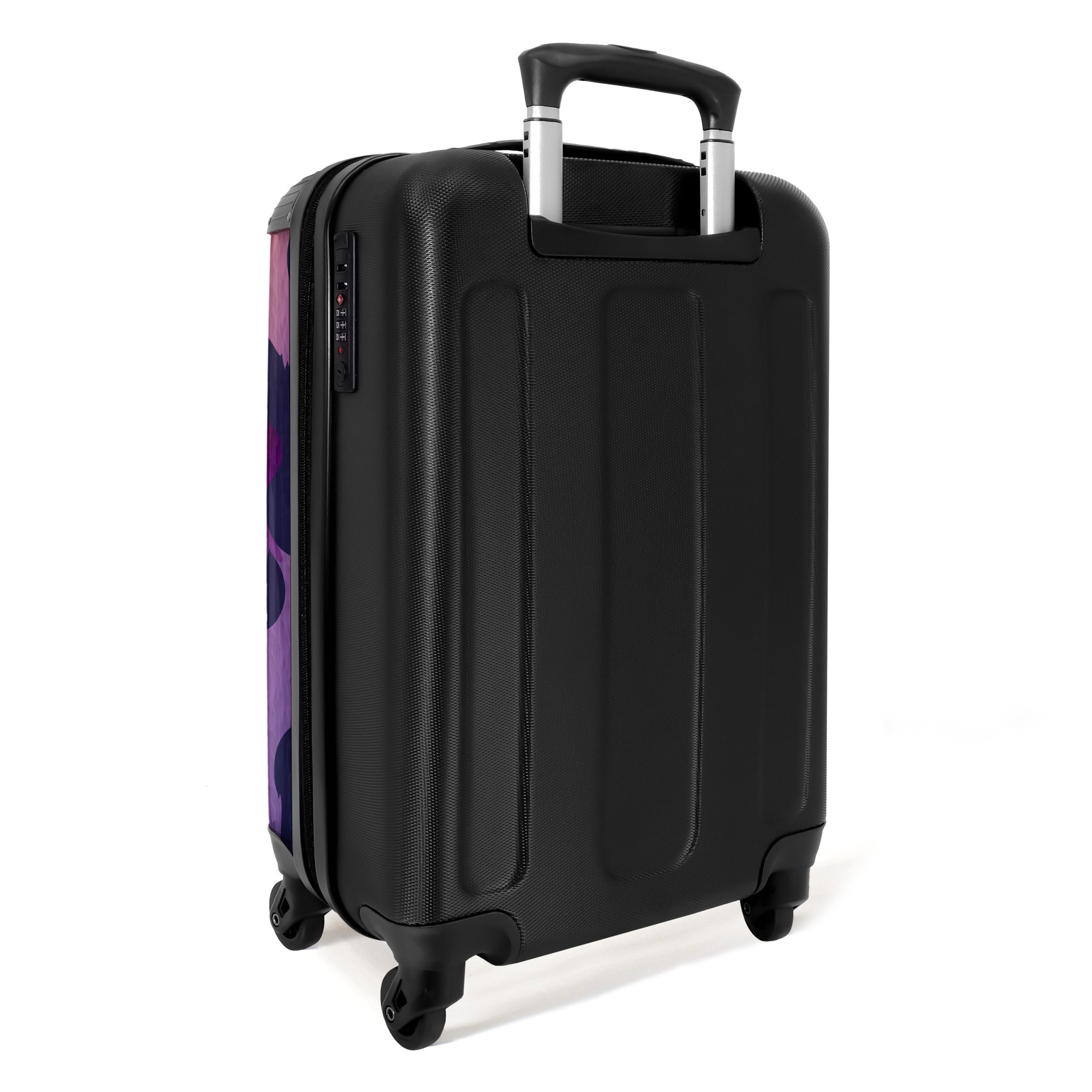 NoBoringSuitcases.com© Hartschalen-Trolley Pantherdruck mit rosa, lila und orange 55x35x20cm, 4 Rollen, Handgepäck Koffer & Trolleys, Luggage, Reisekoffer Frauen