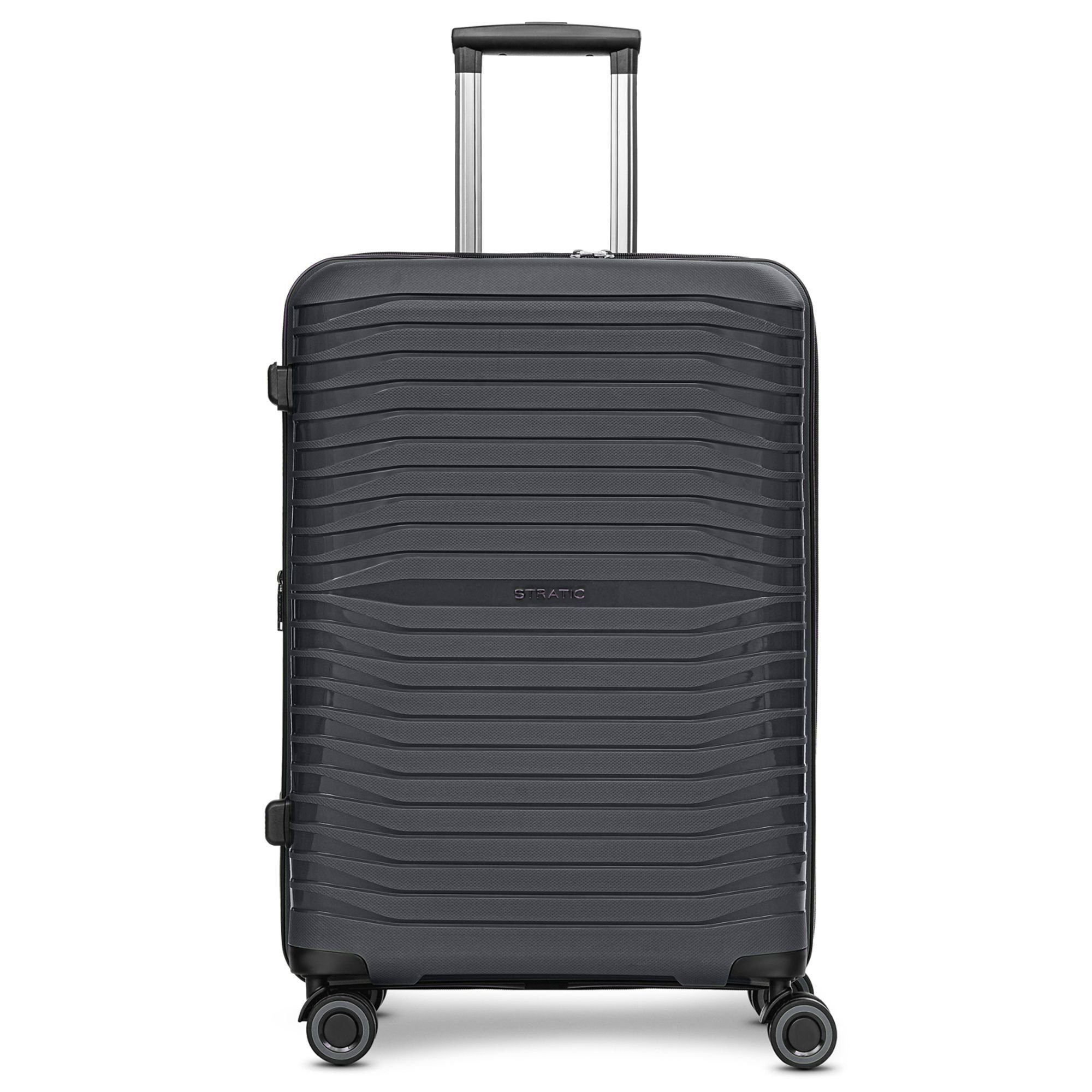 Stratic Hartschalen-Trolley Shine, 4 Rollen, Polypropylen black | Hartschalenkoffer