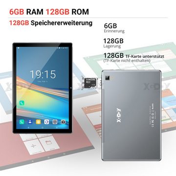 XGODY P60 PRO, Dual SIM, 8000mAh Akku, 6GB RAM, 128GB ROM Tablet (10,1", Android 12, 4G(LTE), OTG, Typ-C, Erweiterung Speicher Max. 256GB)