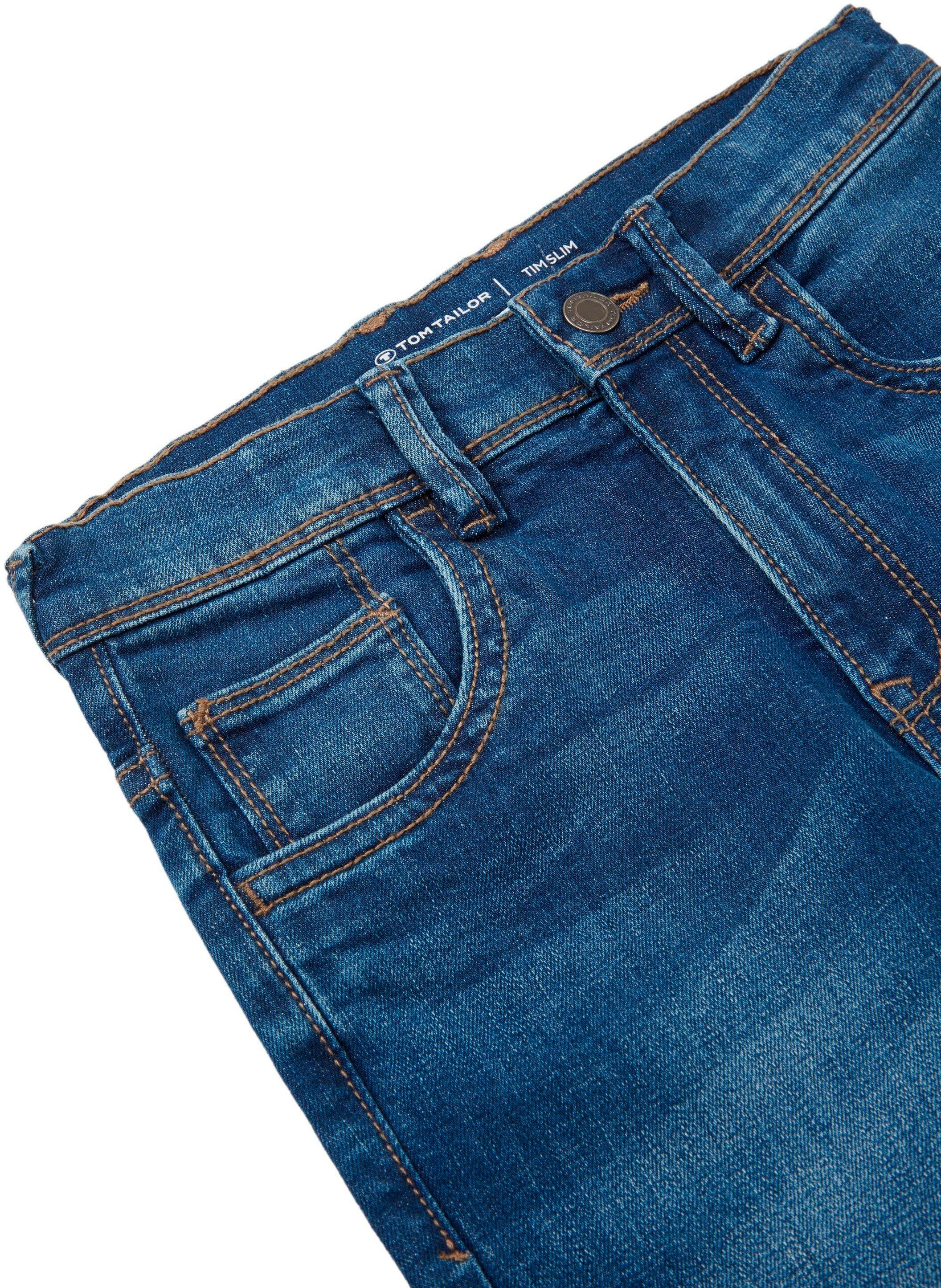 Slim-fit-Jeans TOM Tim und Reißverschluss mit TAILOR Knopf-