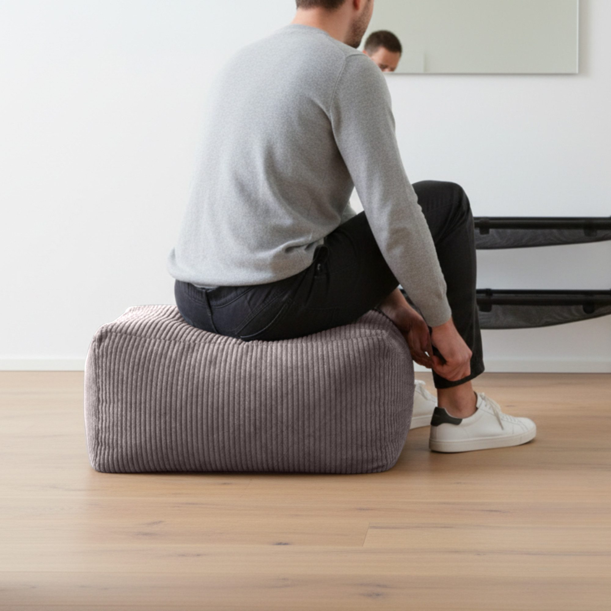 Green Bean Pouf Ottomane Cord (Indoor Sitzhocker Sitzkissen Fußhocker Relax-Sessel, Made in Germany), die ideale Ergänzung zum Sitzsack – Bild 5 von 5