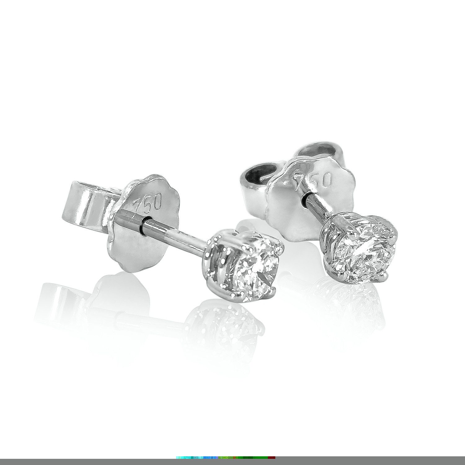 Webgoldschmied Paar Ohrstecker Diamant Ohrstecker 750 Weißgold mit 2 Diaman günstig online kaufen