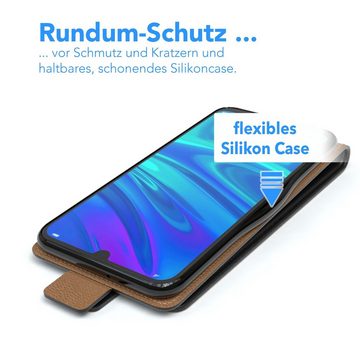 EAZY CASE Handyhülle Flipcase für Huawei P Smart (2019) 6,21 Zoll, Tasche Klapphülle Handytasche zum Aufklappen Etui Kunstleder Schwarz