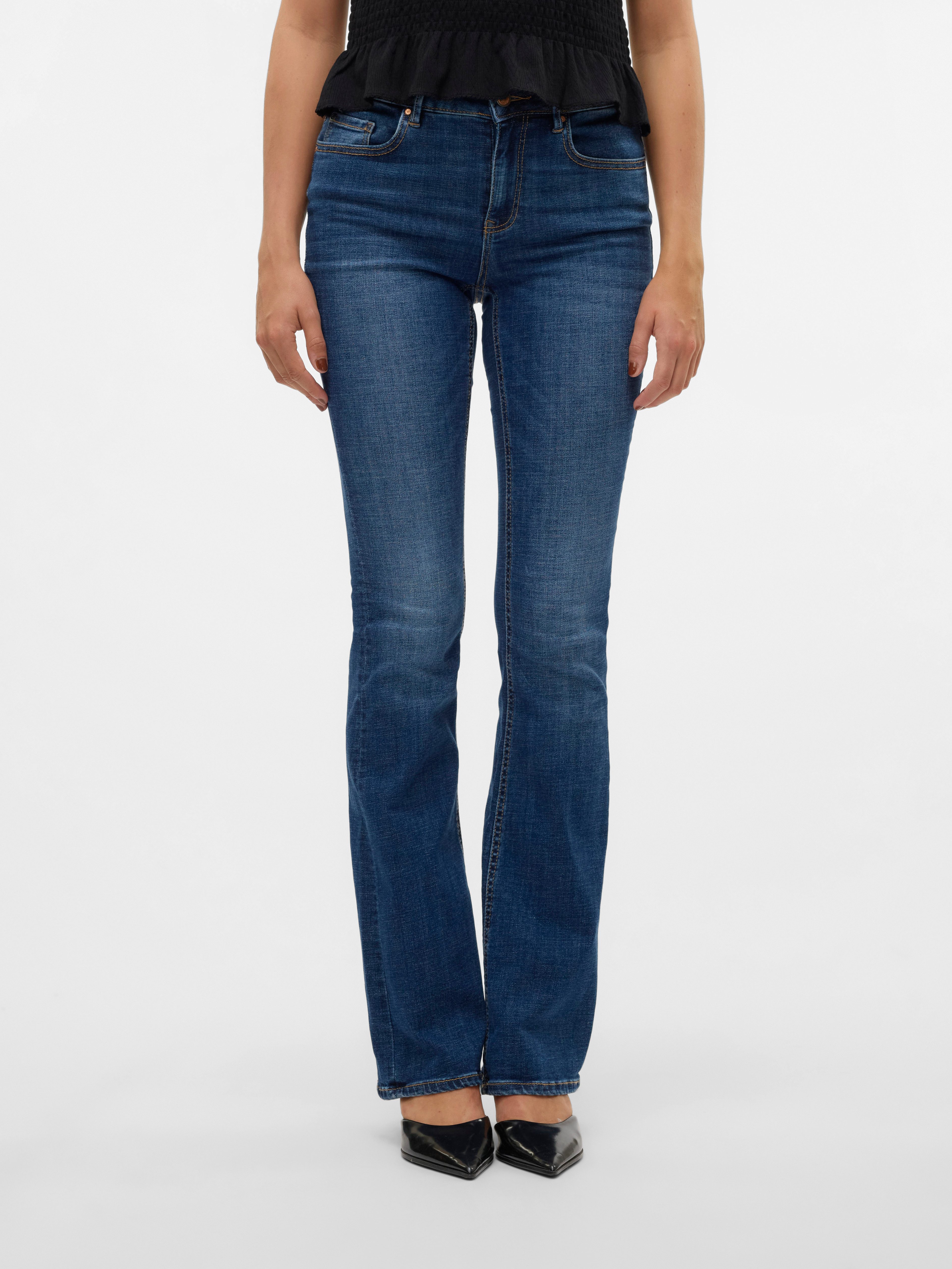 Vero Moda Bootcut-Jeans VMFLASH MR FLARED JEANS LI3110 GA NOOS Baumwollmisc günstig online kaufen