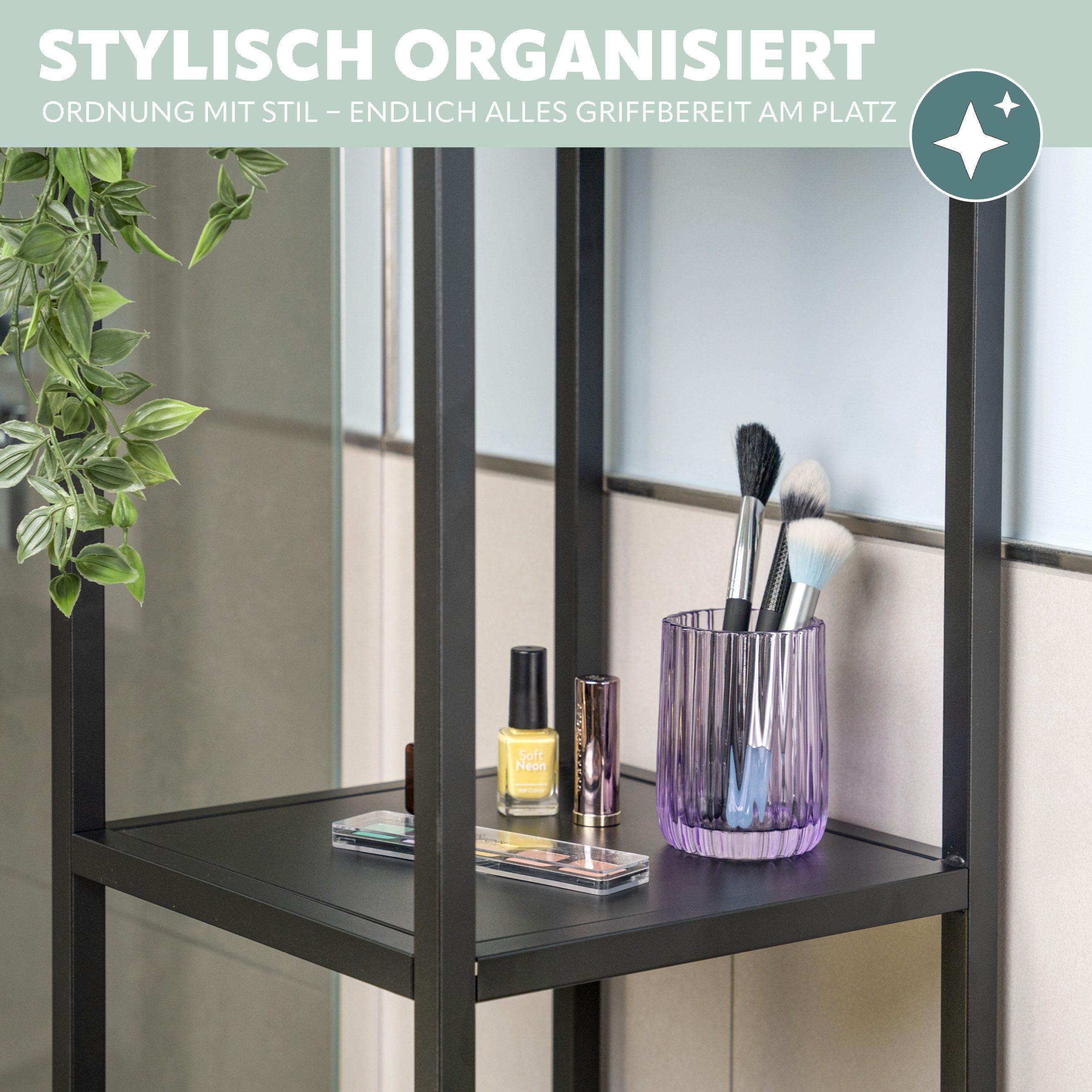 bremermann Zahnputzbecher Zahnputzbecher aus Glas, Zahnbürstenhalter, Zahnputzglas, lavendel, (1-St)