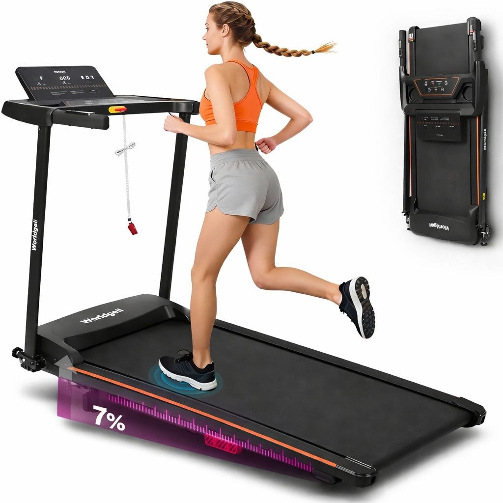 ZMH Laufband für Zuhause 14 km/h - Laufband Schreibtisch Klappbar mit Steigung 7%, LCD-Display, 2.0HP Walking Jogging Pad, Fernbedienung