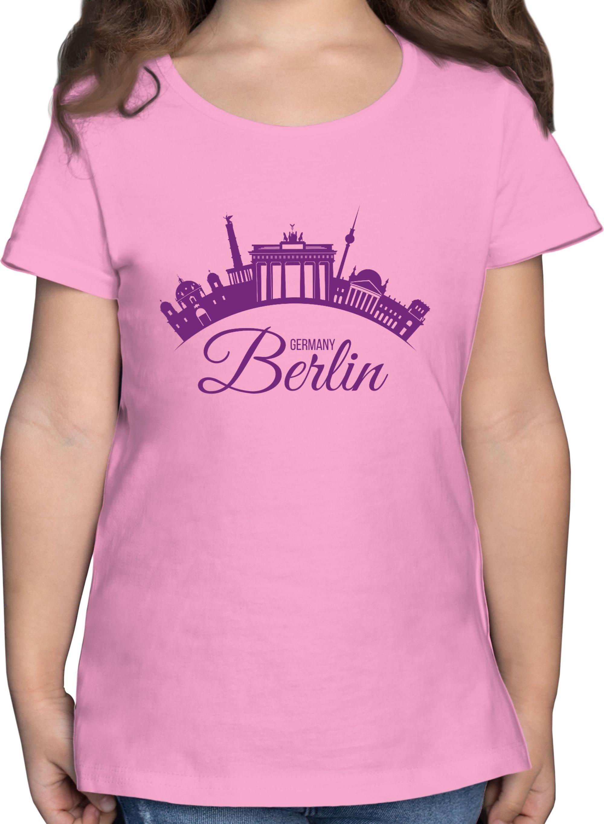 Shirtracer T-Shirt Skyline Berlin Deutschland Germany Kinder Länder Wappen 1 Rosa | T-Shirts