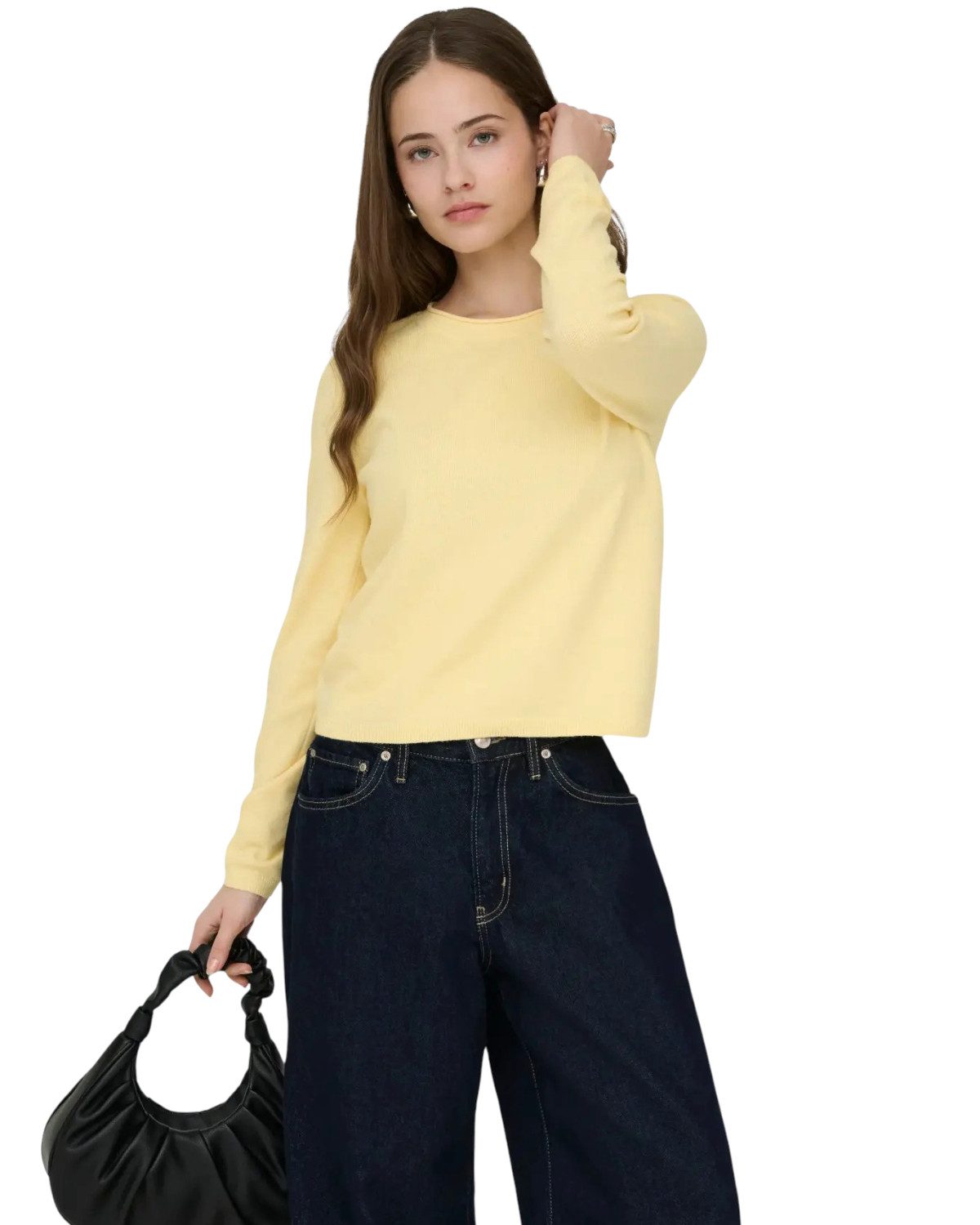 ONLY Rundhalspullover Zeitloses Design in weicher Flat-Knit-Qualität für Alltag und Büro