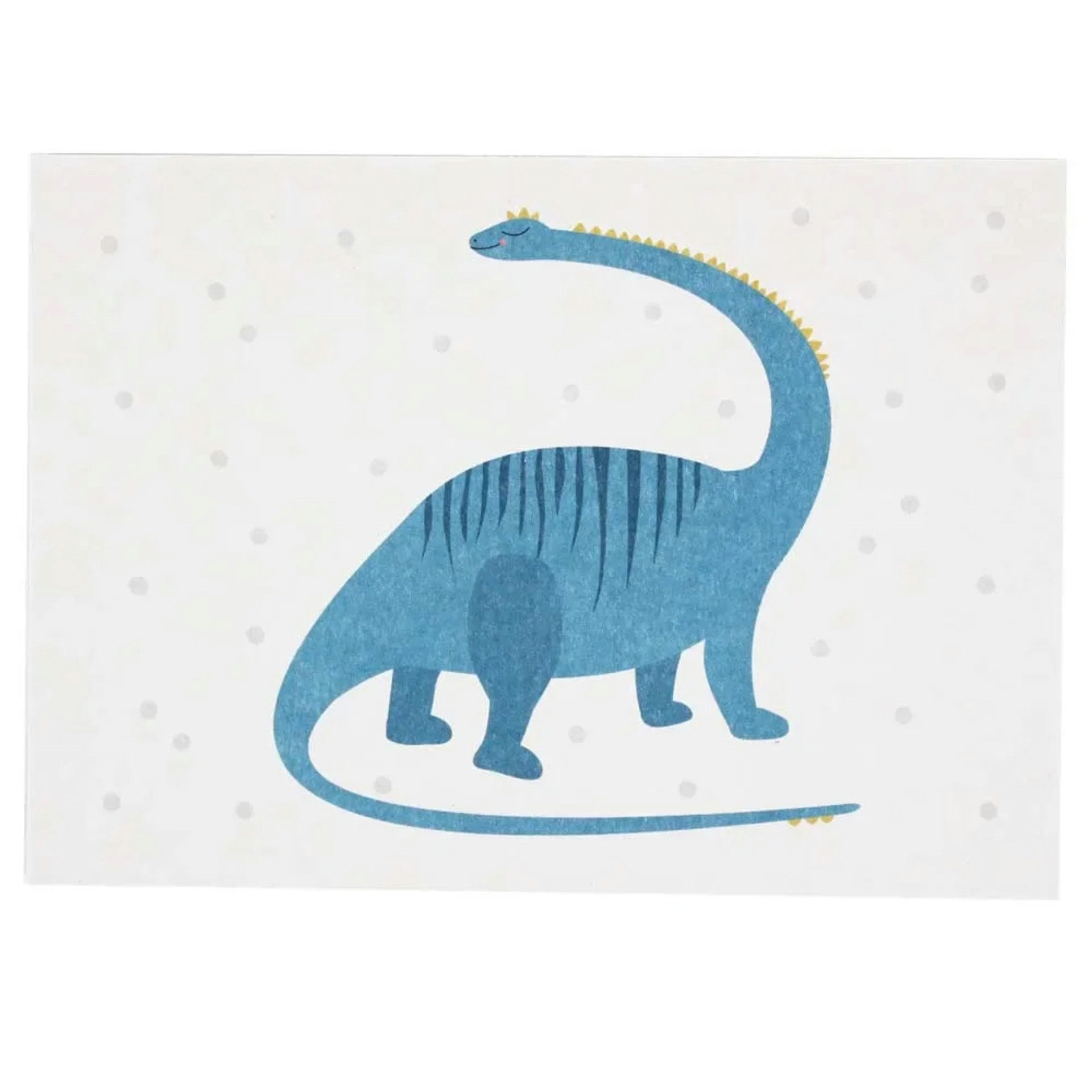 Ava & Yves Postkarte Postkarte Dino blau, Modernes Konfetti-Design