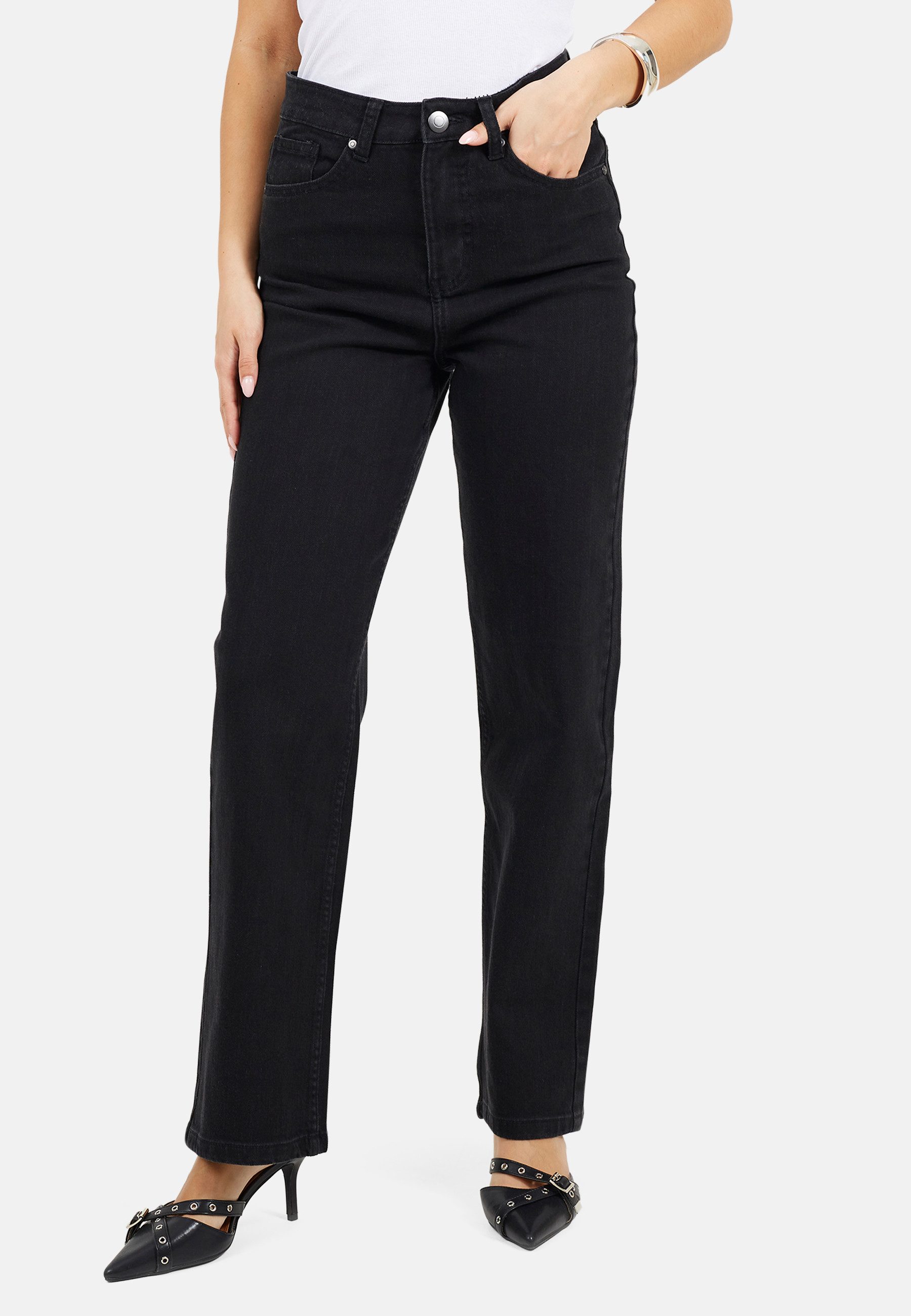 Brave Soul Regular-fit-Jeans Damenjeans mit geradem Bein