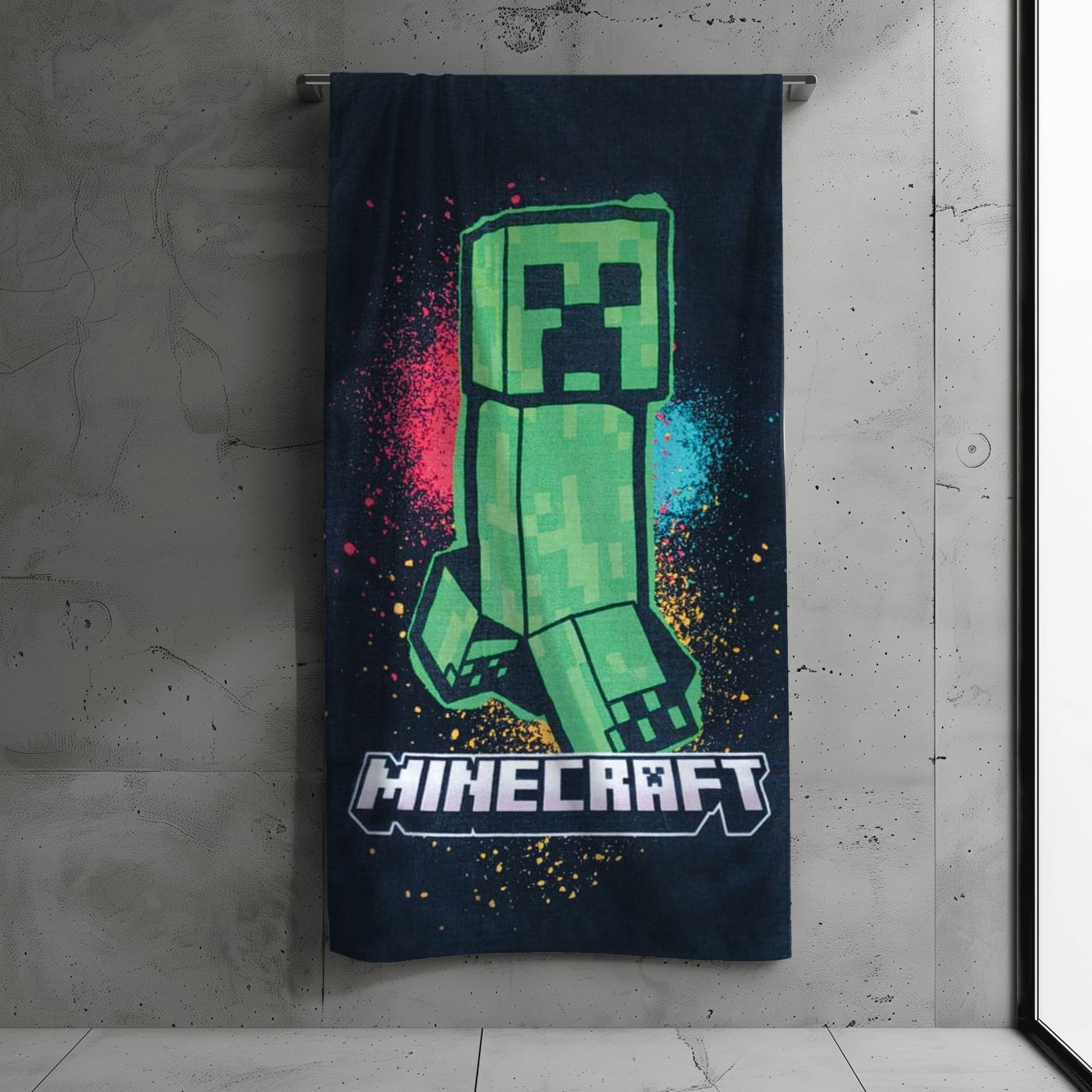 Minecraft Strandtuch Minecraft Badetuch Creeper Strandtuch günstig online kaufen