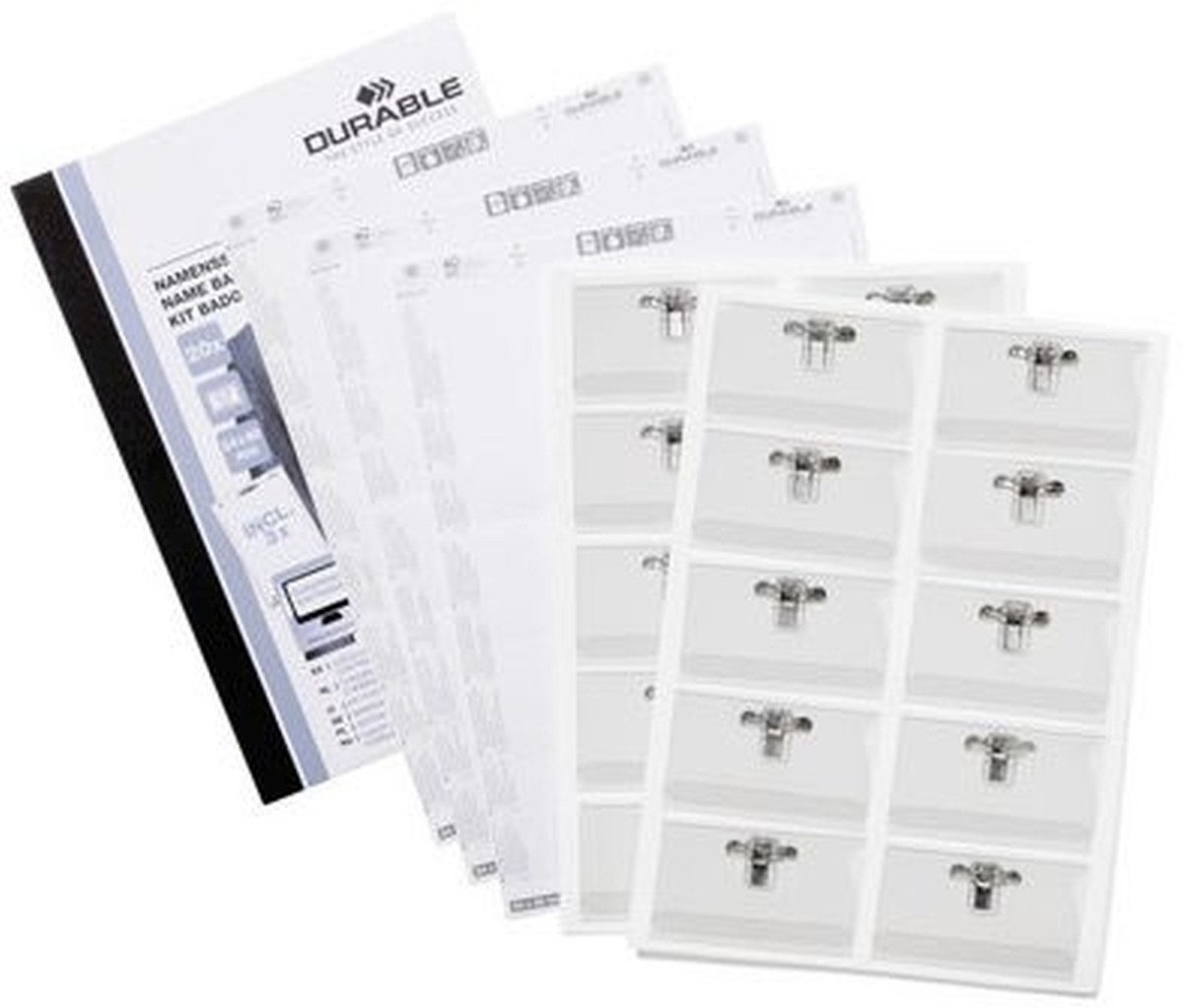 DURABLE Hinweisschild Namensschilder Set 54x90mm Kombiklemme