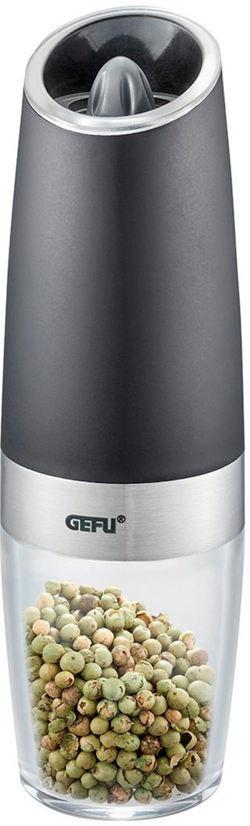 GEFU Salz-/Pfeffermühle GIVA elektrisch, (1 Stück), Kippsensor für automat. Mahlen, einstellbare Mahlstufen, LED-Anzeige – Bild 4 von 4