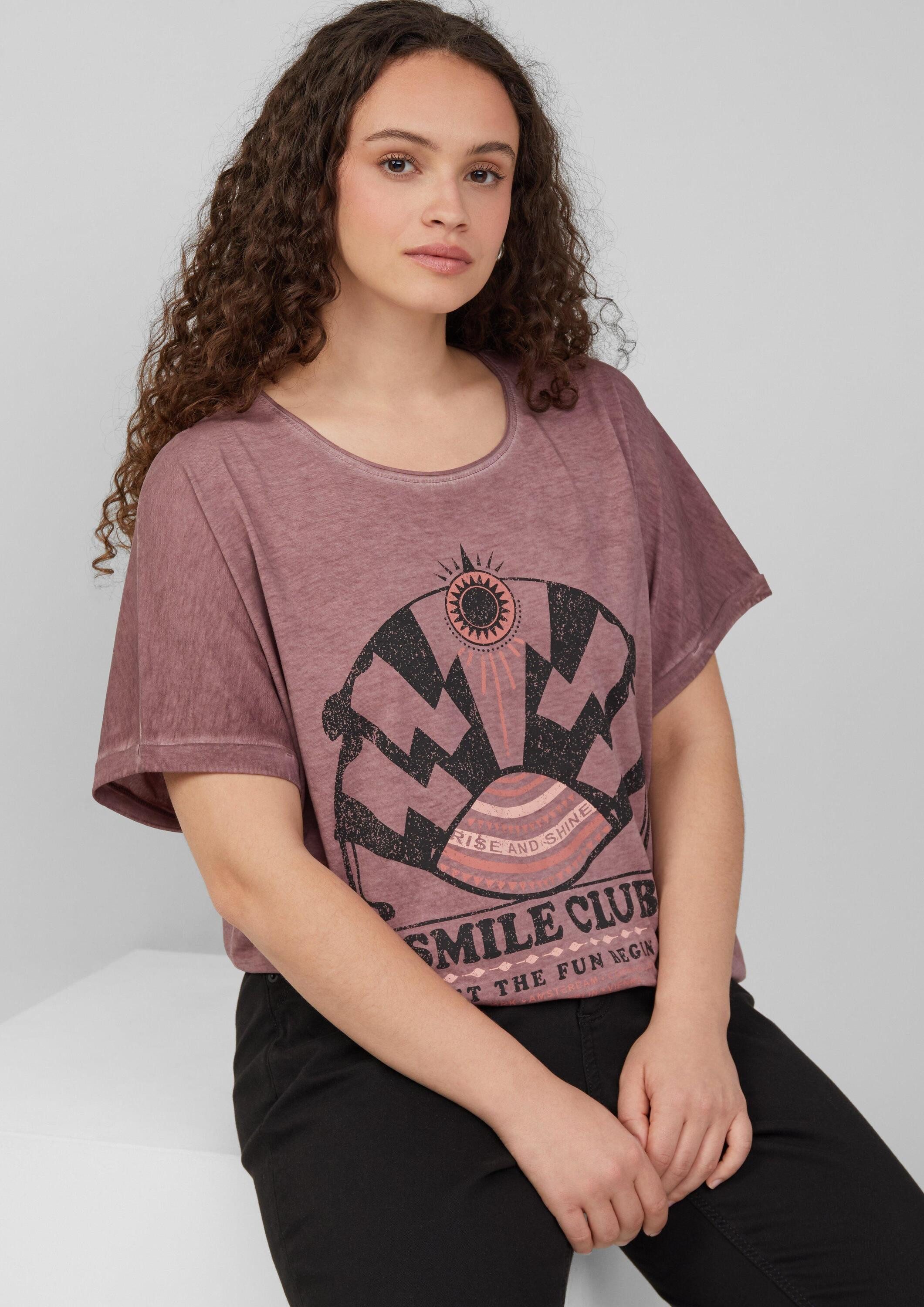 QS Kurzarmshirt T-Shirt Gewaschenes T-Shirt mit günstig online kaufen