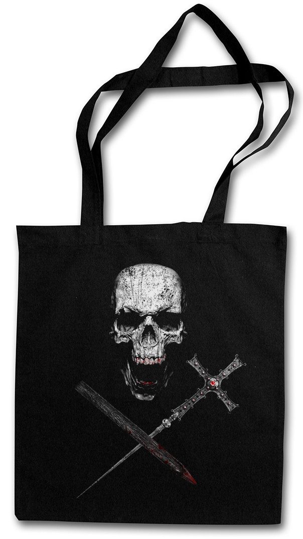 Beuteltasche Vampire Skull Stofftasche Vampir Blut True Gebiss Zähne Dracula Biss