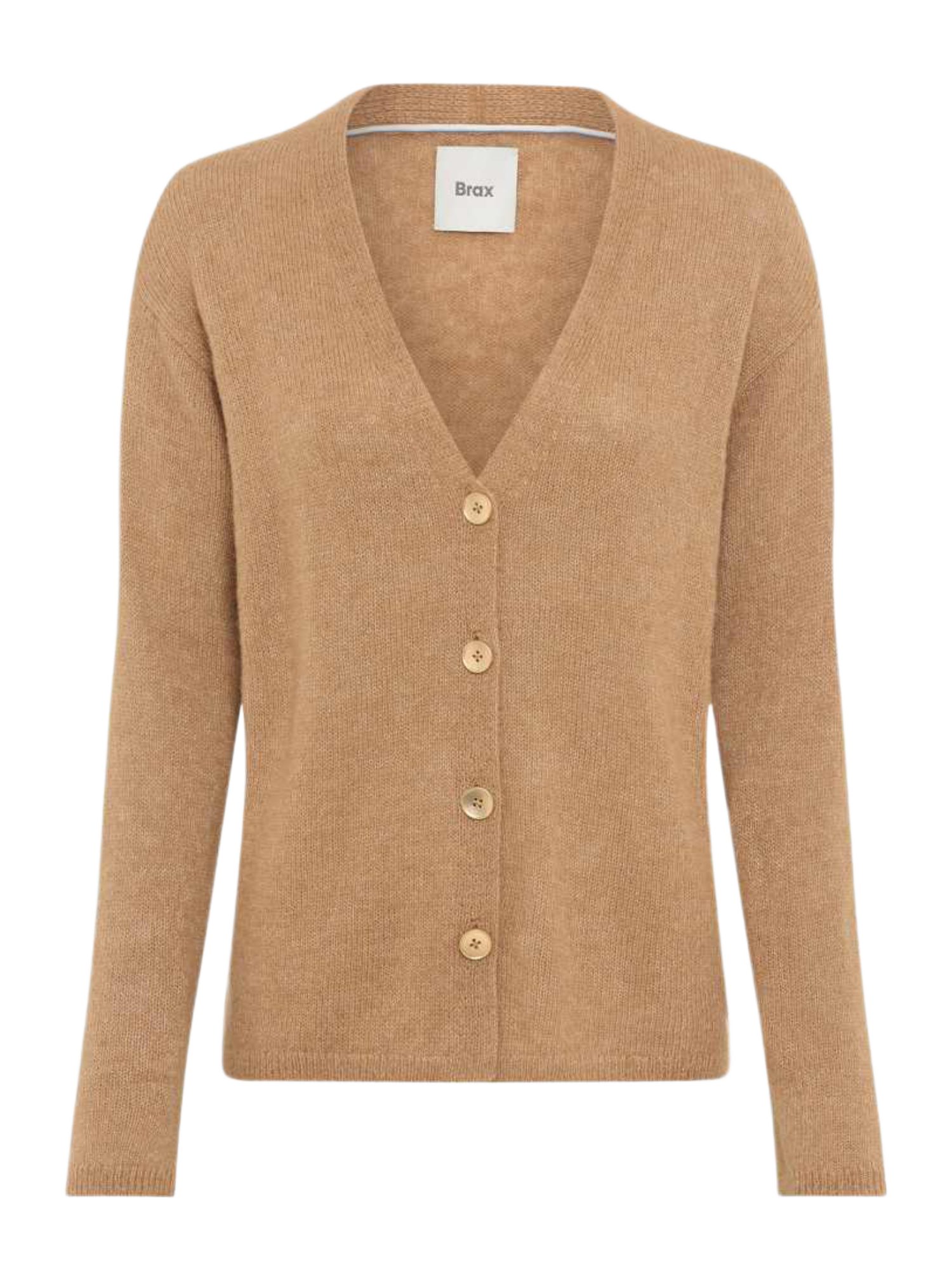 Brax Strickjacke braun,Indoor,Polyamid,Meliert,V-Ausschnitt,Lang,Regular Fit