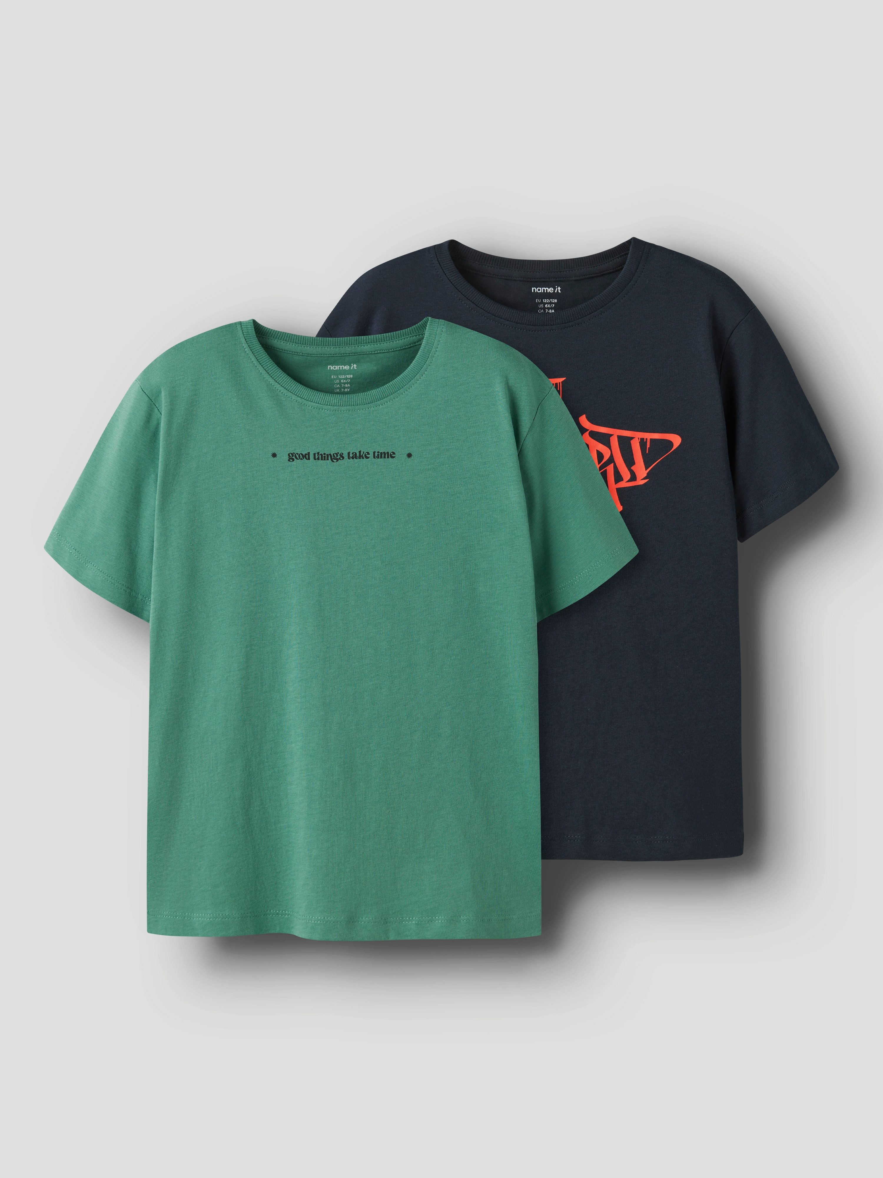 Name It T-Shirt NKMBENNO 2P SS NREG TOP BOX PB (Packung, 2-tlg)