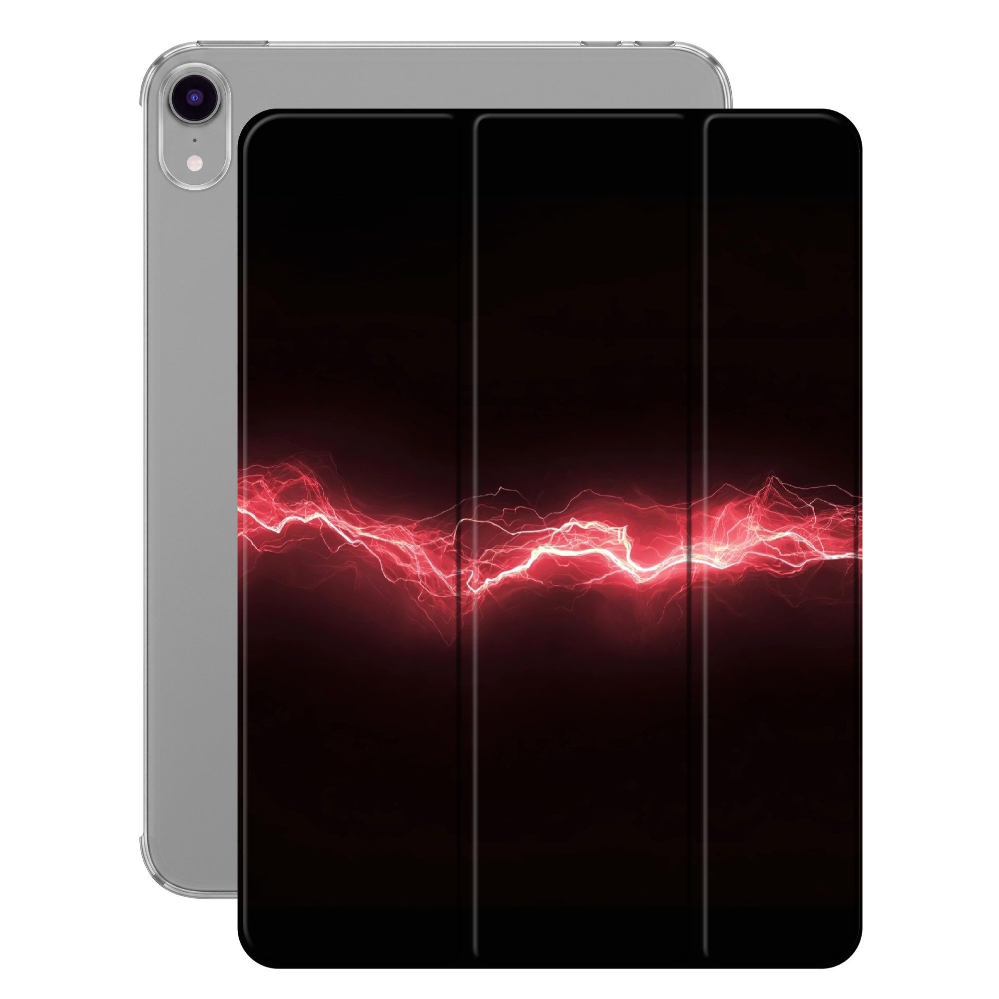 OnlyWow Tablet-Hülle Apple iPad mini (2021) Spiele - Rot - Elektrizität - Energie - Linie, Smart Cover, Trifold, mit Standfunktion, Stoßfest