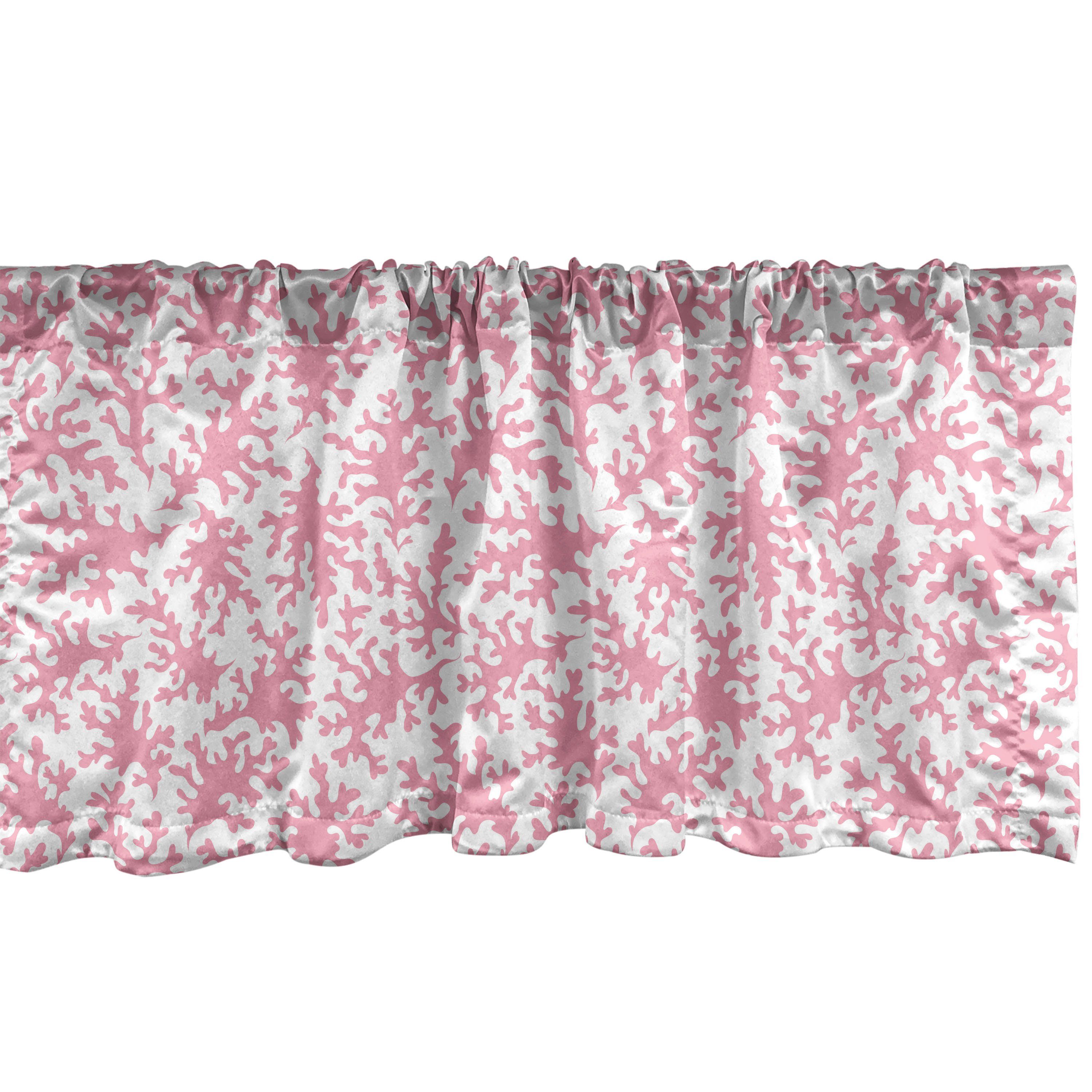 Scheibengardine Vorhang Volant für Küche Schlafzimmer Dekor mit Stangentasche, Abakuhaus, Microfaser, Unterwasser- Pastell Weich tonte Corals