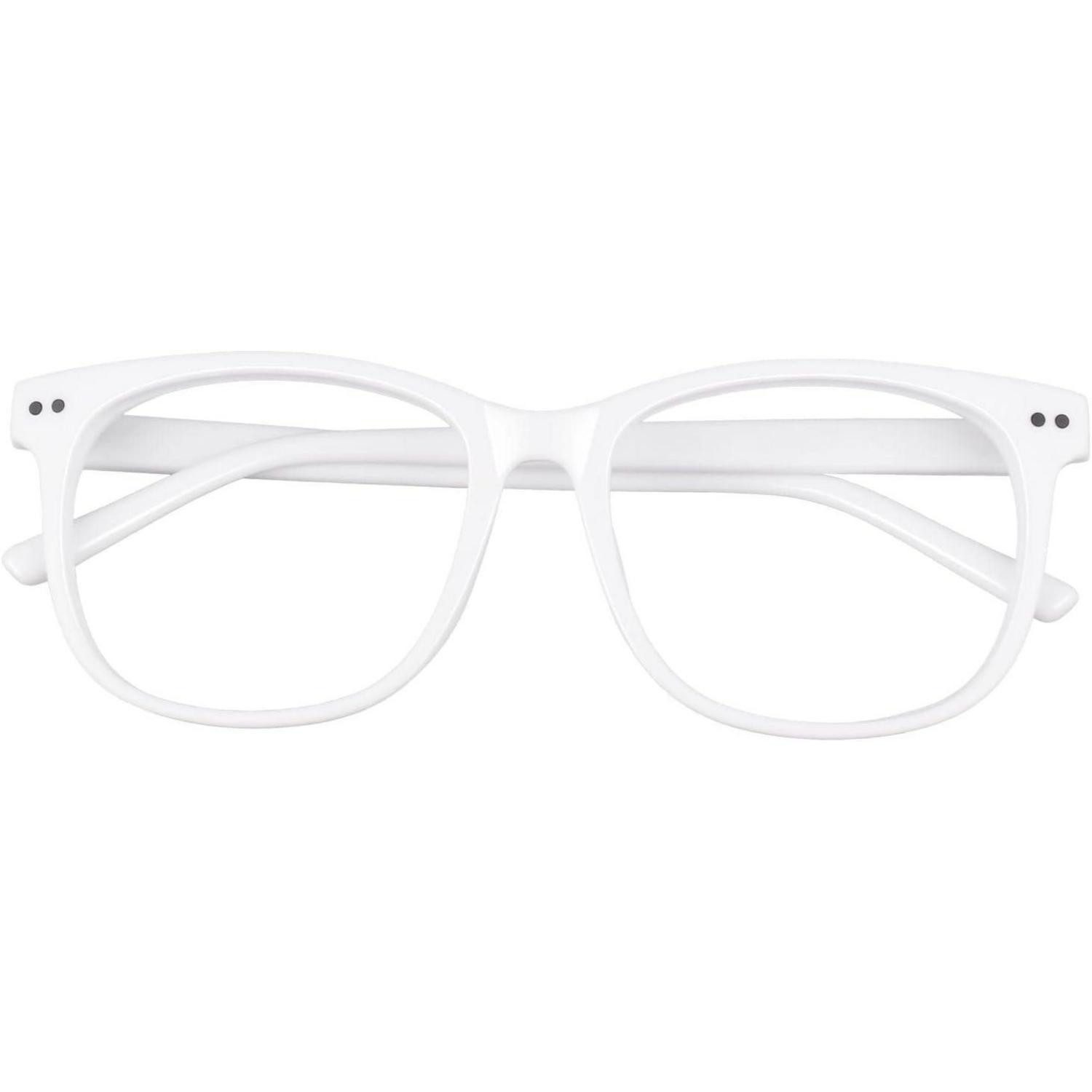 LuxusKollektion Retrosonnenbrille Hornbrille Ohne Stärke Fake Nerdbrille Damen Herren UV400 1.1 Mattweiß