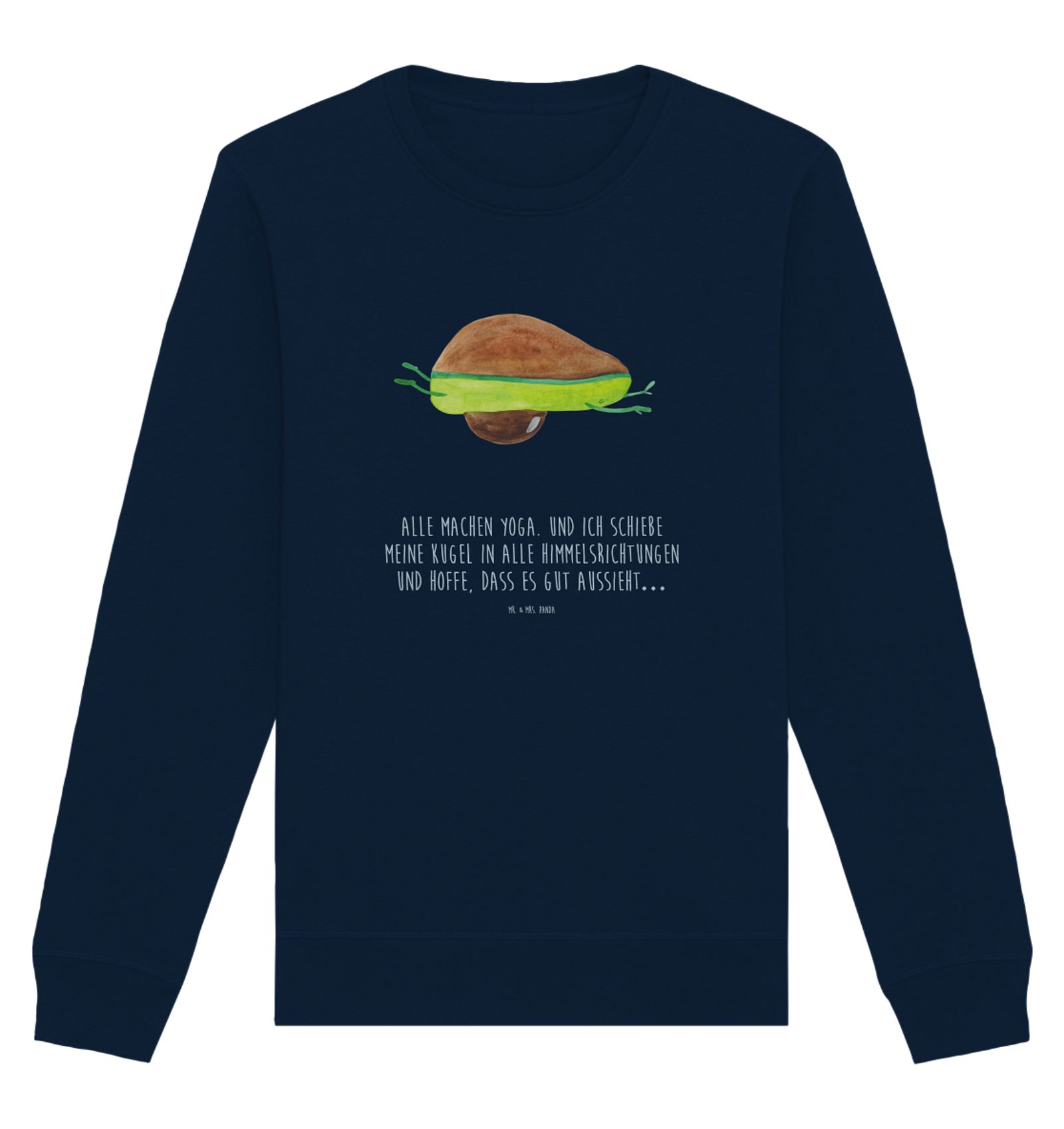 Longpullover Avocado Yoga Größe XXL - French Navy - Geschenk, Sweatshirt, Unisex