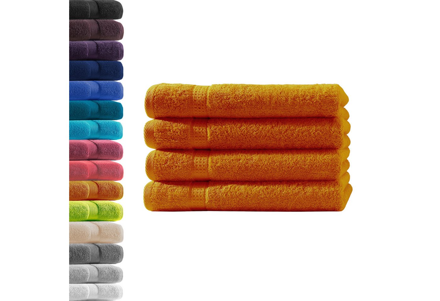 Hometex Premium Textiles Handtuch in Premium Qualität 500 g/m², Feinster Frottier-Stoff 100% Baumwolle, 4x Handtuch, weich, saugfähig, extra schwer & flauschig