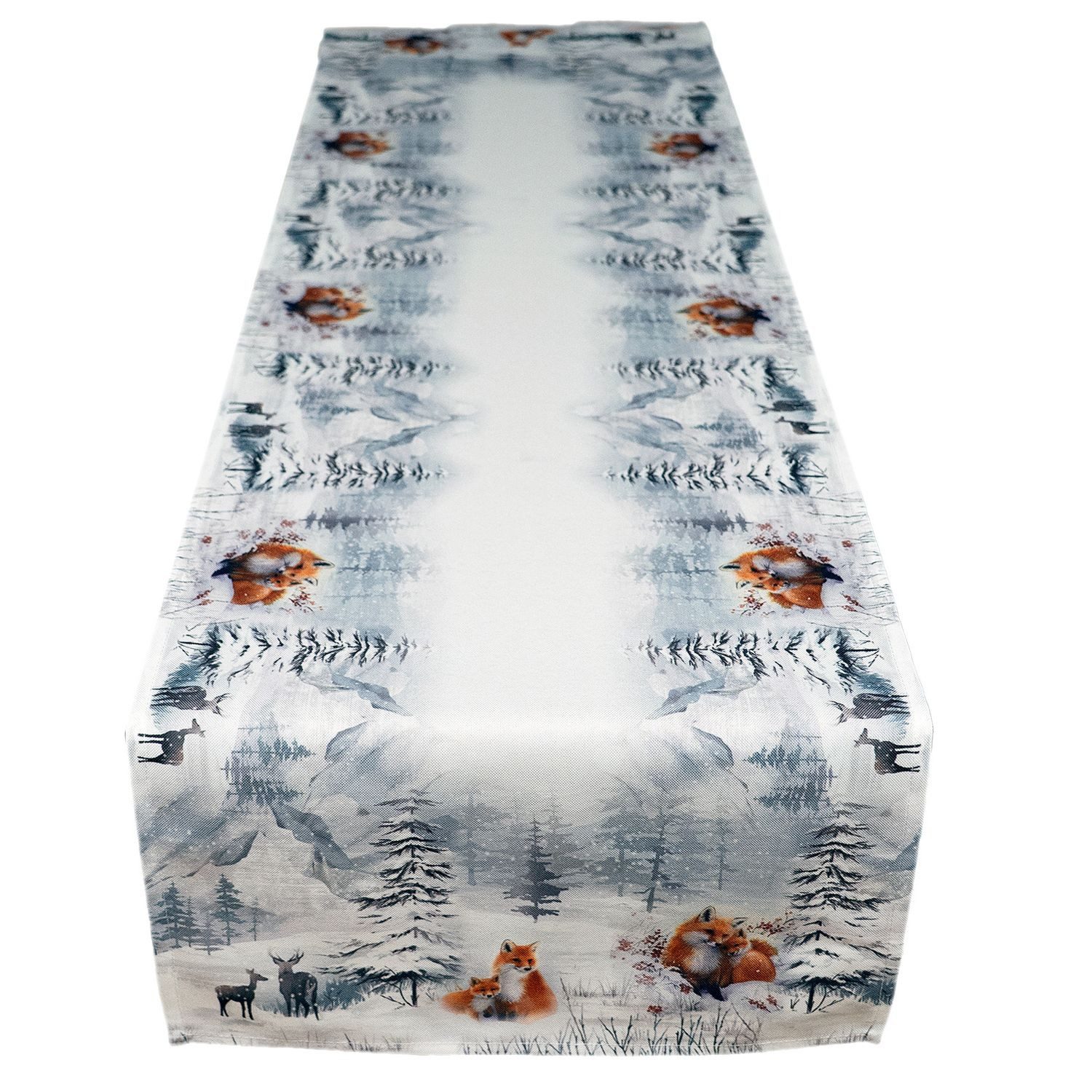 texpot Tischdecke Tischläufer Druck Fuchs Winterwald (1-tlg) günstig online kaufen