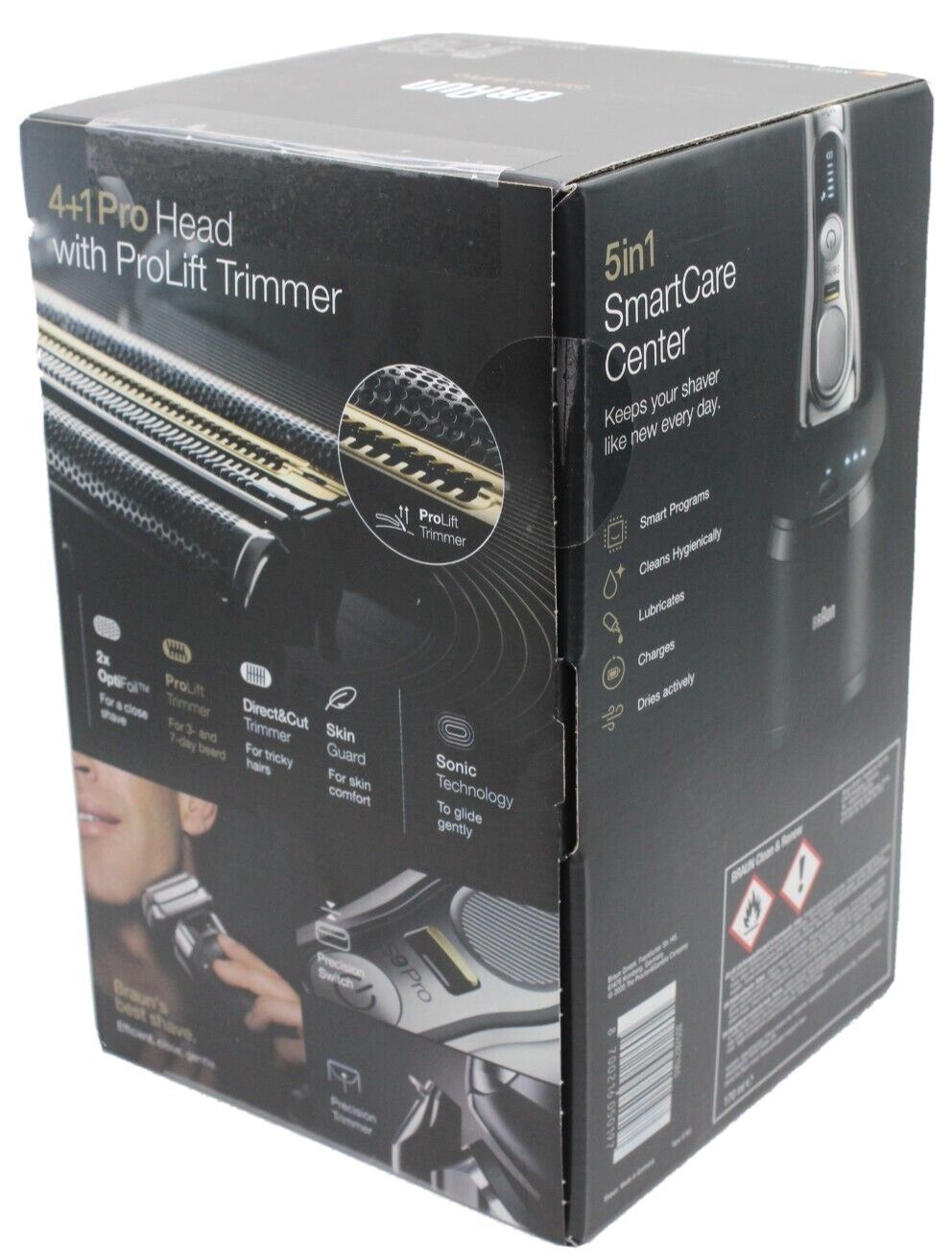 Braun Gesichtshaarrasierer Series 9 Pro 9486cc Elektrorasierer, 5-Stufen Reinigungs- und Ladestation, Aufsätze: 1, ProLift Trimmer, mit Reinigungs- und Ladestation, Wet&Dry 4+1 Scherkopf PrecisionPro Trimmer EasyClean