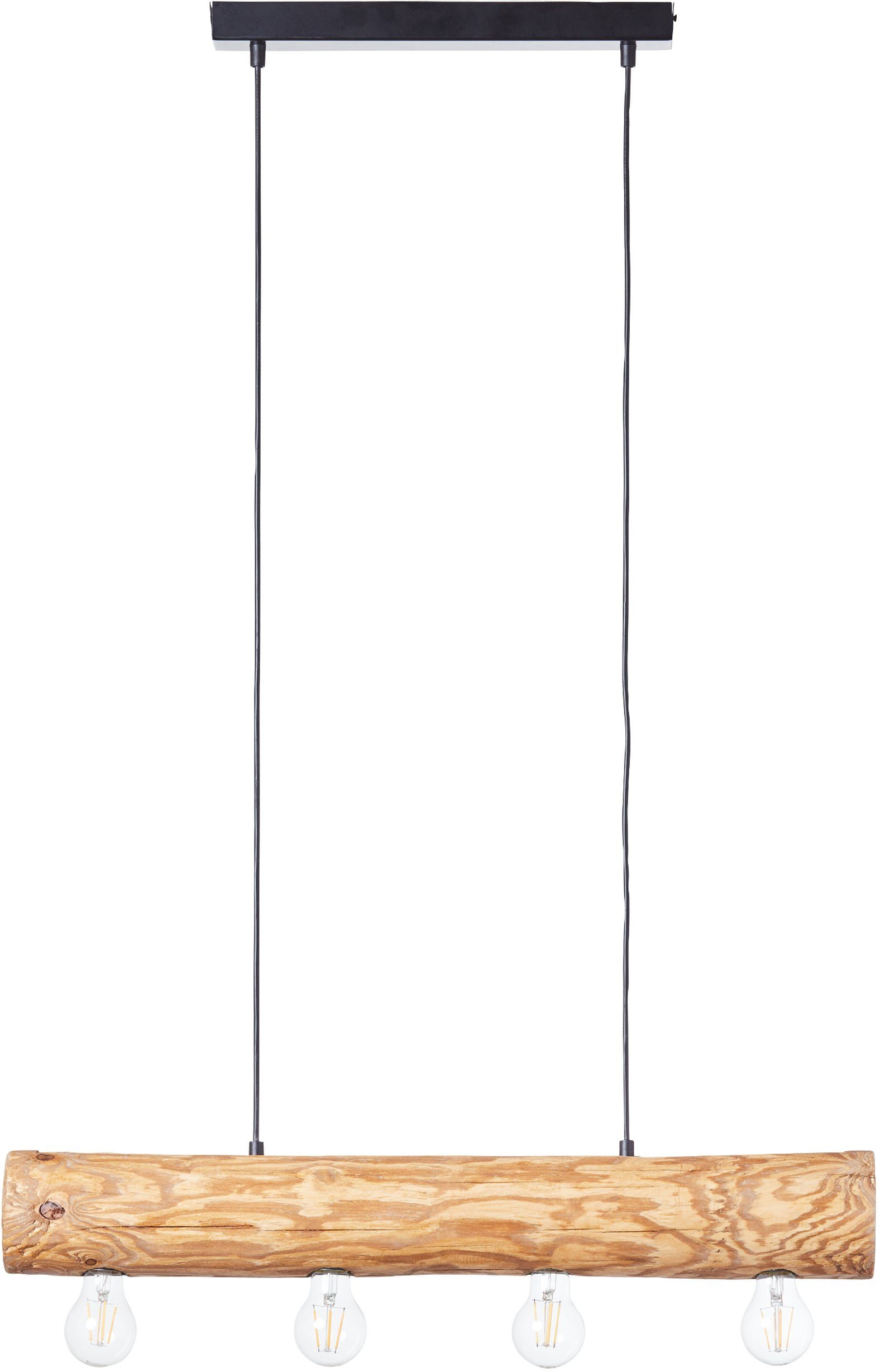 Brilliant Pendelleuchte Trabo, ohne Leuchtmittel, 105cm Höhe, 70cm Breite, 4 x E27, kürzbar, Holz/Metall, kiefer gebeizt