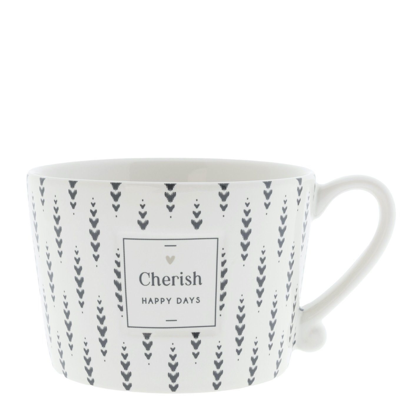 Cherish Tasse Bastion Henkel DAYS mit Keramik Collections Tasse weiß schwarz, Keramik HAPPY