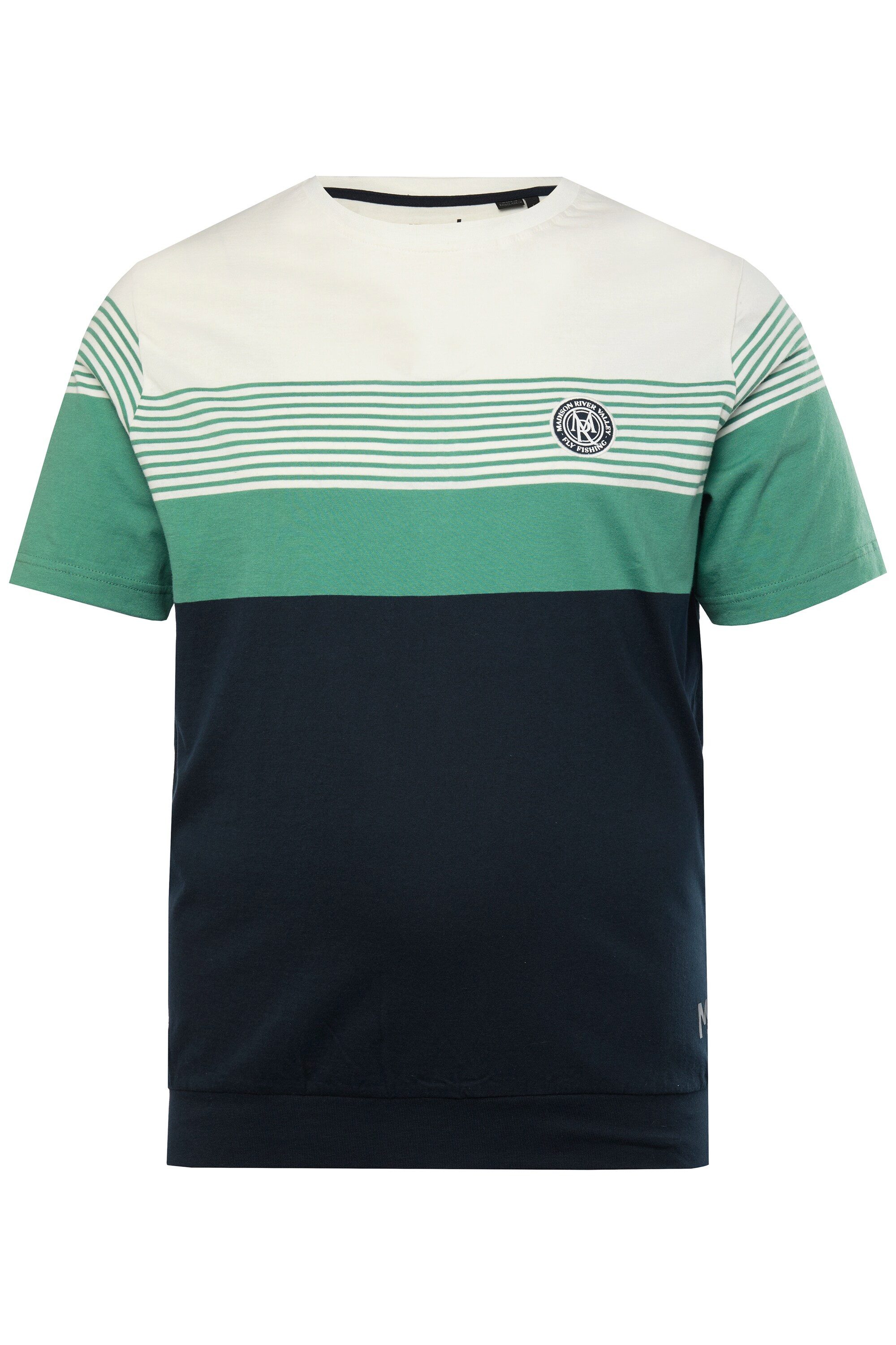 Men Plus T-Shirt T-Shirt Halbarm Bauchfit Ringel günstig online kaufen
