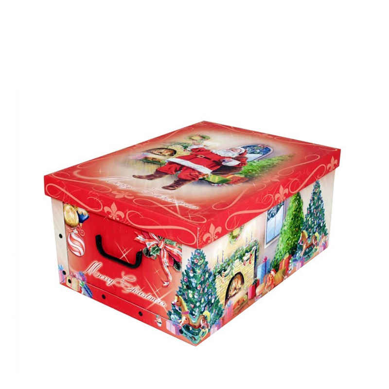 Kreher Aufbewahrungsbox Aufbewahrungsbox, Dekokarton - Motiv: Weihnachtsmann