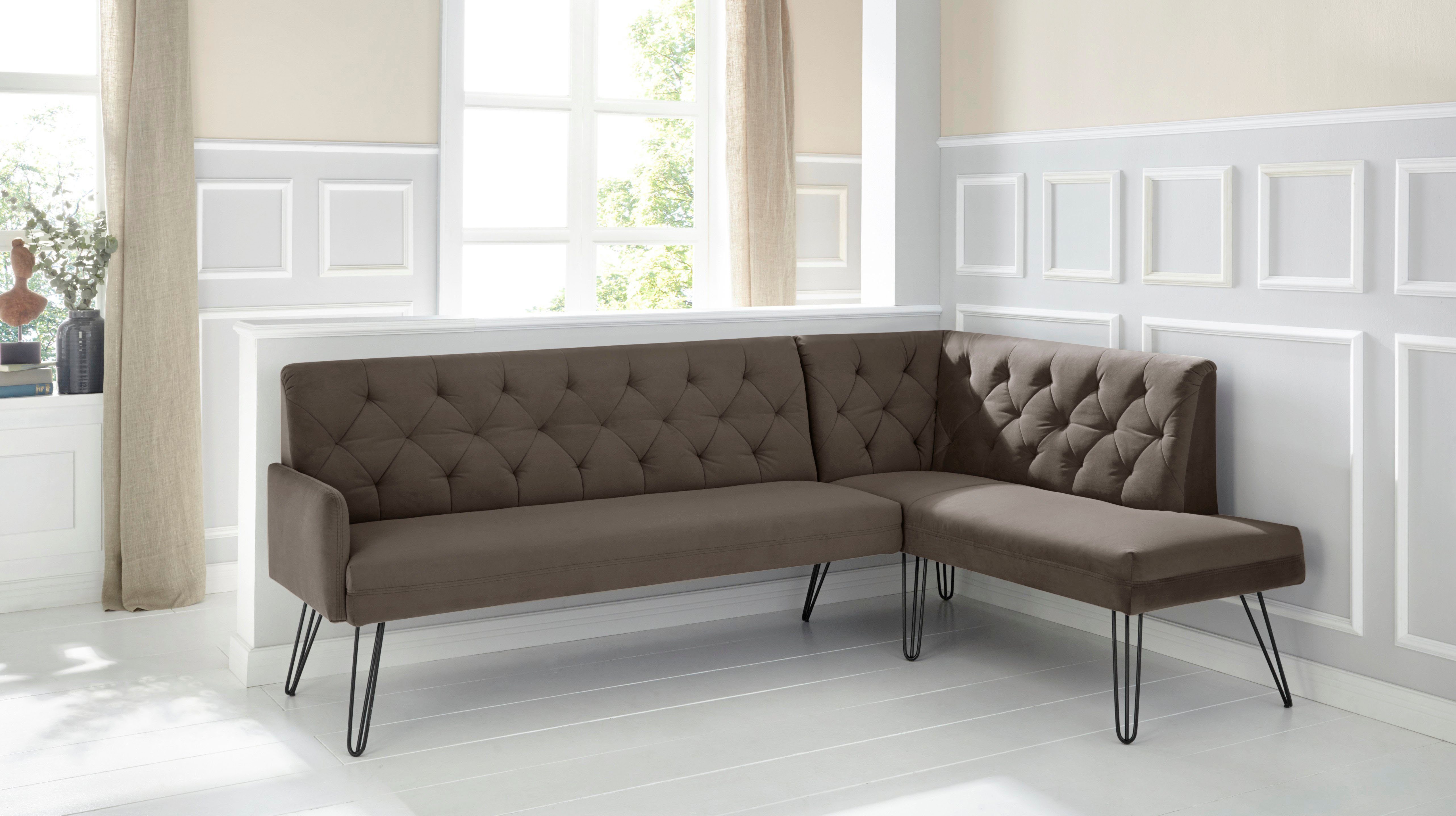 - sofa Eckbank oder Wahlweise Raum fashion exxpo stellbar, Schenkel langer im Frei links rechts Doppio,