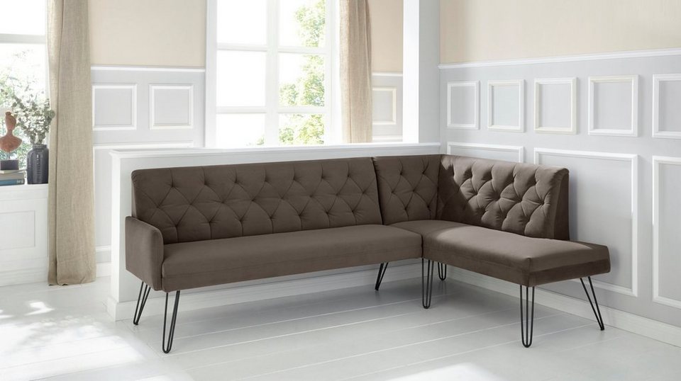 exxpo - sofa fashion Eckbank Doppio, Frei im Raum stellbar, Wahlweise  langer Schenkel links oder rechts