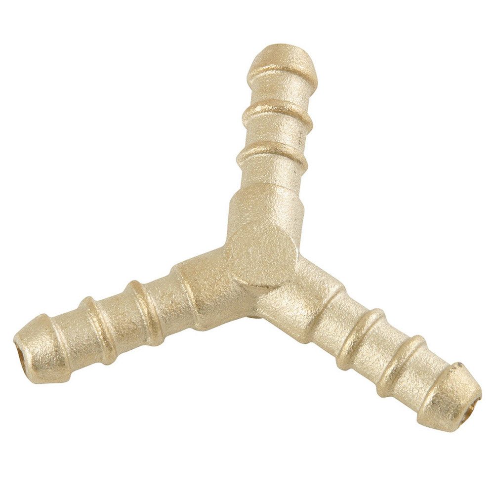PrimeVal Schlauchverbinder Gasschlauchverbinder T-Verteiler, (Spar-Set, 1-tlg., 9 mm robust), 3-Wege-Verteiler, Messing, korrosionsbeständig