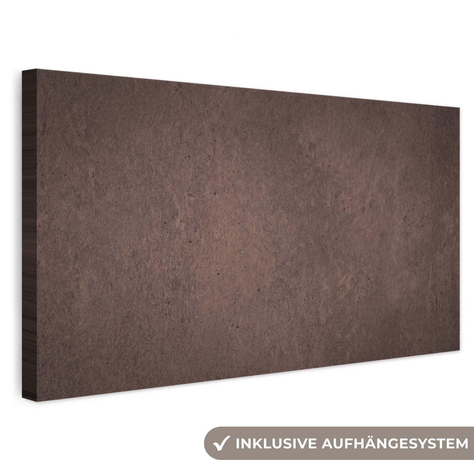 OneMillionCanvasses® Leinwandbild Panorama Textur – Beton – Abstrakt – Dunkel – Braun, Fotodruck (1 St), Wandbild, Deko Schlafzimmer Wohnzimmer Flur 40x20 cm