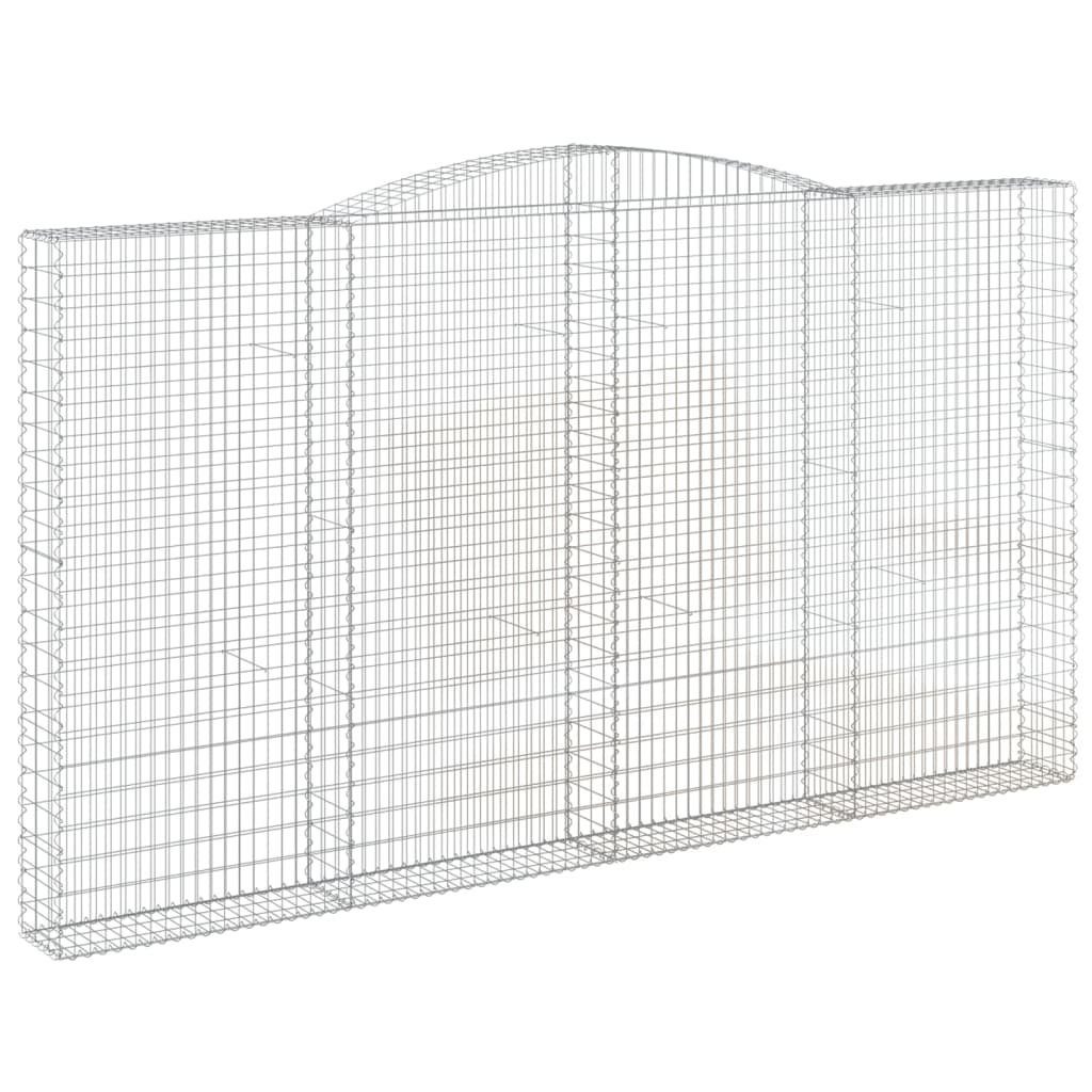 vidaXL Blumentopf Gabionen mit Hochbogen 4 Stk. 400x30x220/240cm Verzinktes Eisen (4 St)