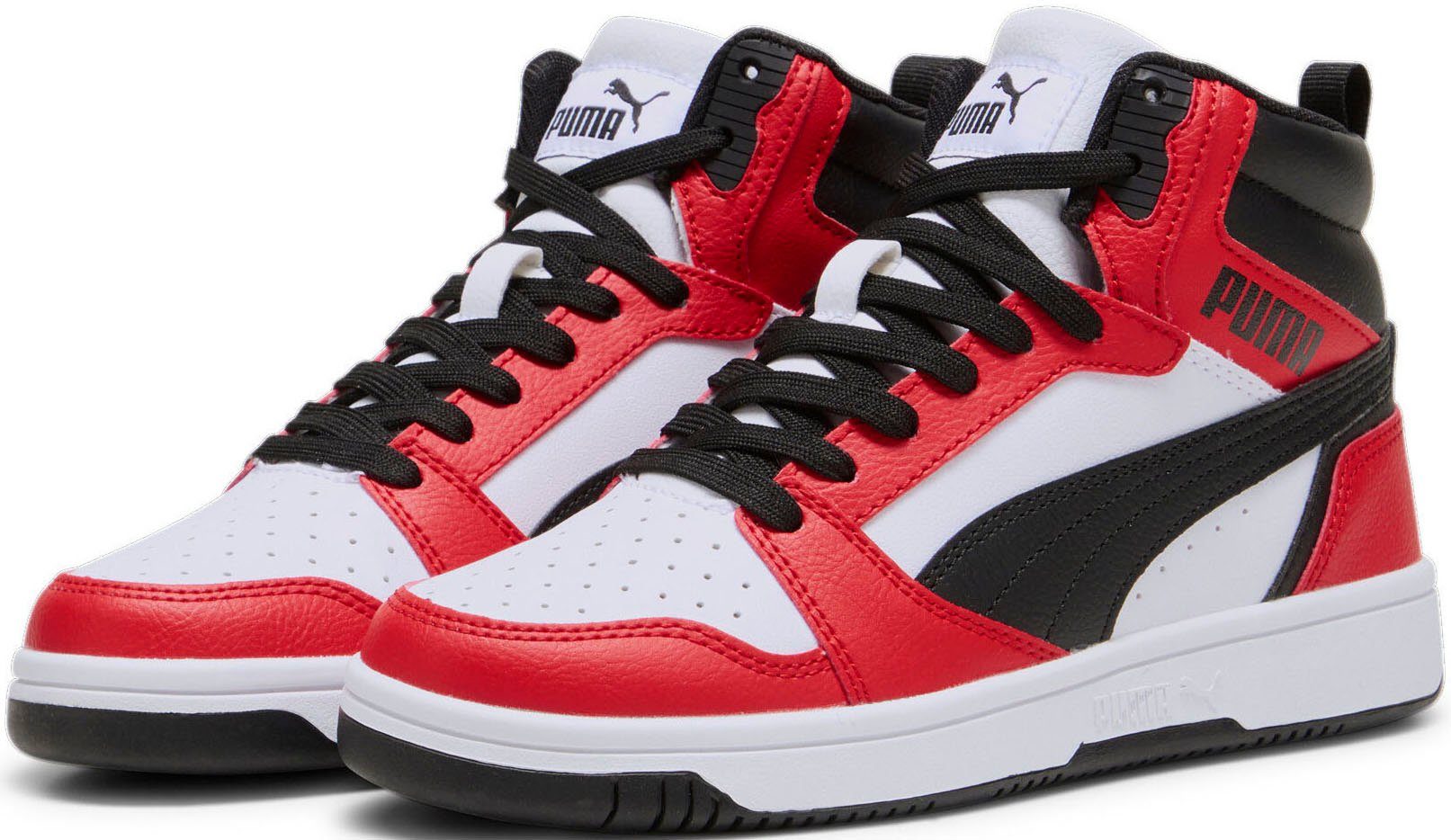 PUMA REBOUND V6 MID JR Sneaker PUMA White-PUMA Black-For All Time Red