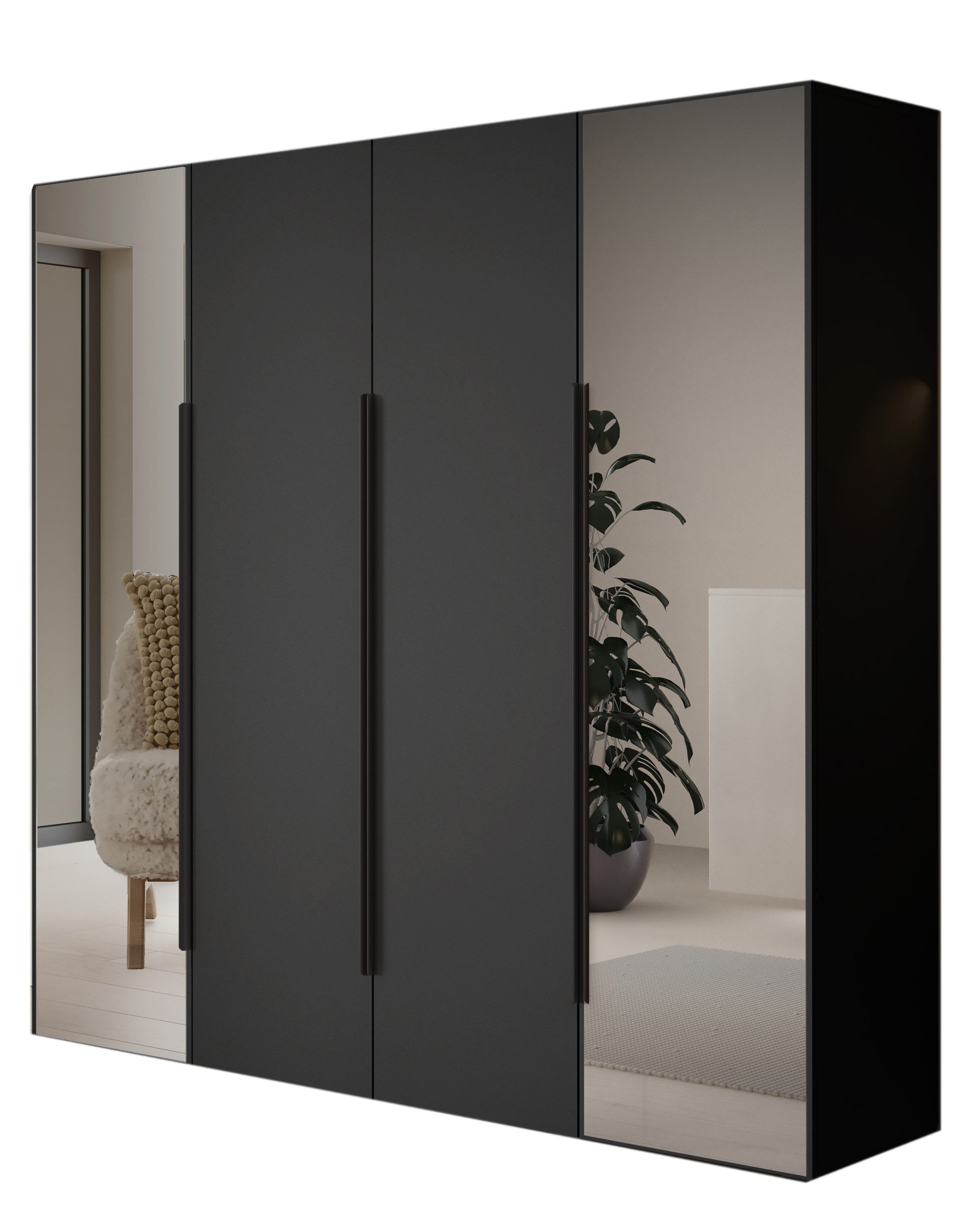 Compleo Kleiderschrank mit 4 Türen, Drehtürenschrank, Garderobenschrank mit günstig online kaufen