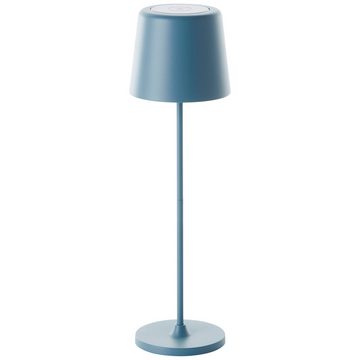 Brilliant Außen-Tischleuchte Kaami, Dimmfunktion, Warmweiß, Kaami LED Außentischleuchte 37cm hellblau Metall/Holz blau 2 W LED int
