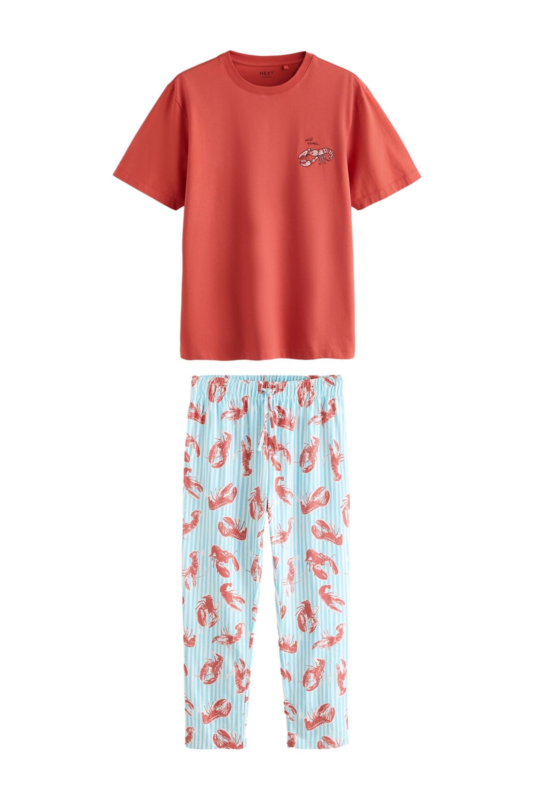 Next Pyjama Jersey-Schlafanzug mit kurzen Ärmeln, Hummer-Print (2 tlg)